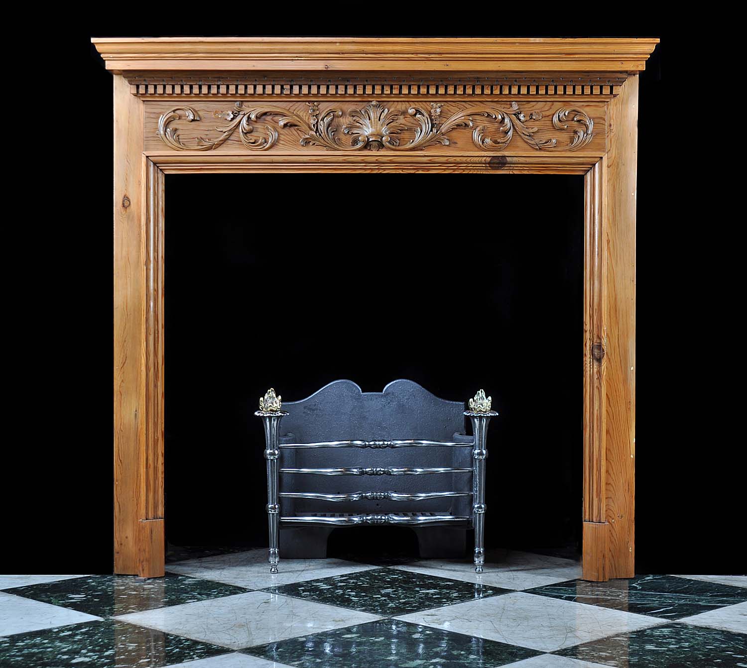 Antique Pine Wood Georgian Carved Neo Classical Manner