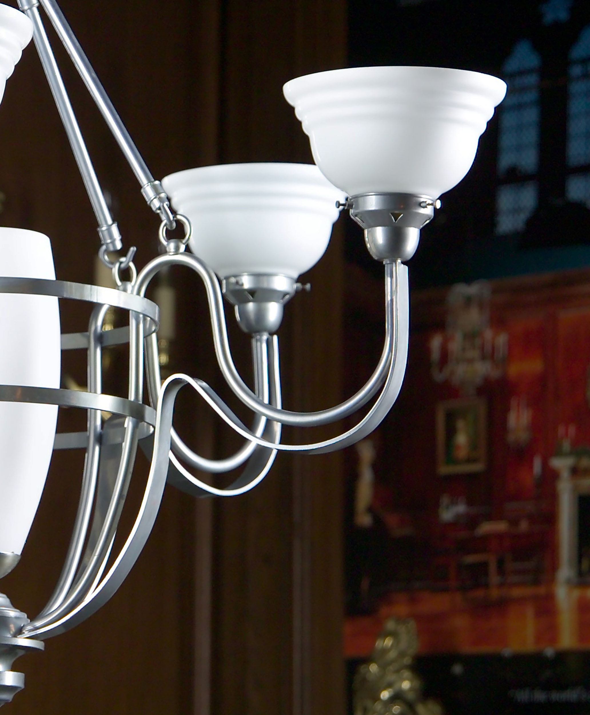 An Art Deco Style Sprayed Steel chandelier