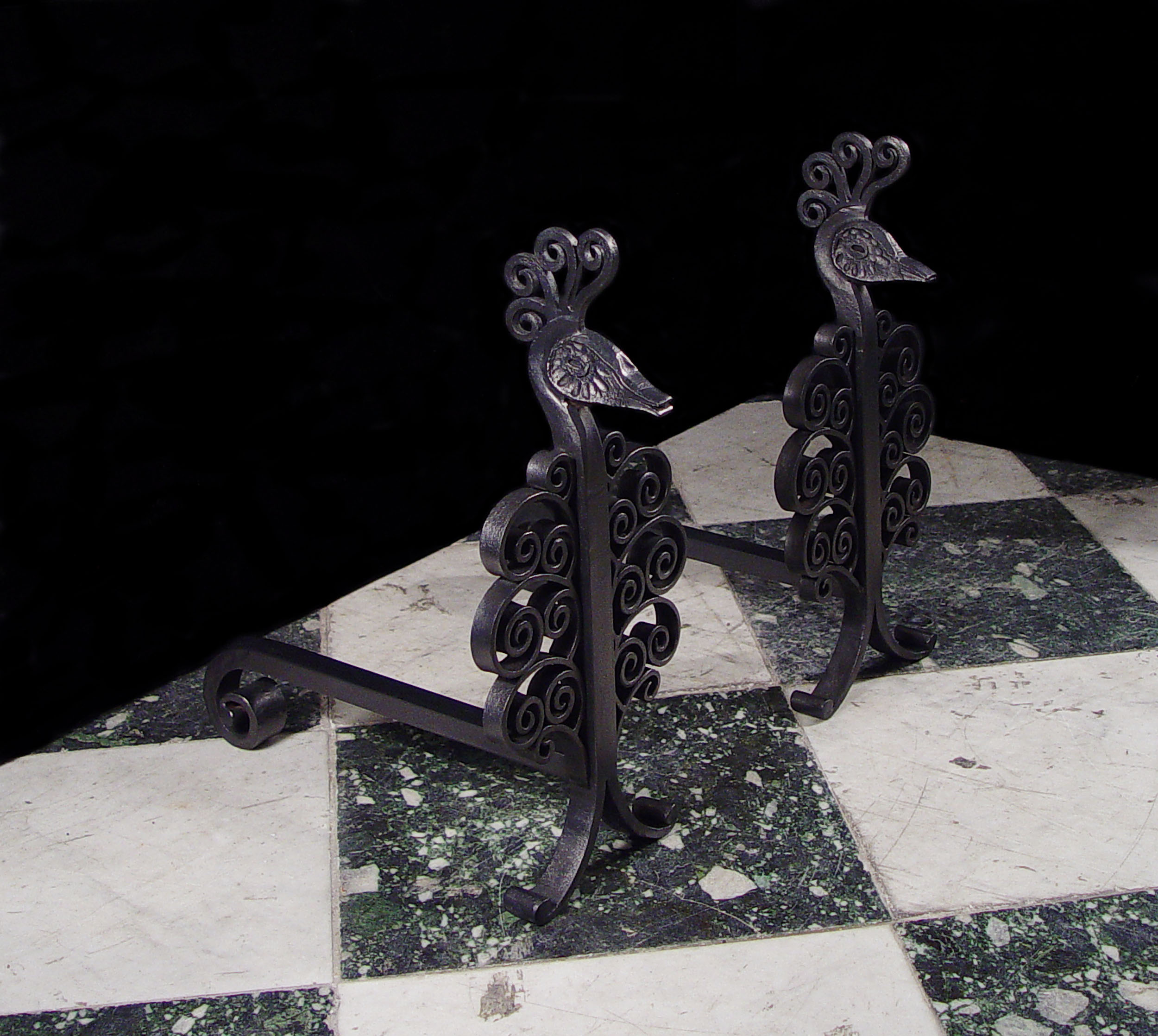 A Pair of Andirons Attributed to Edgar Brandt