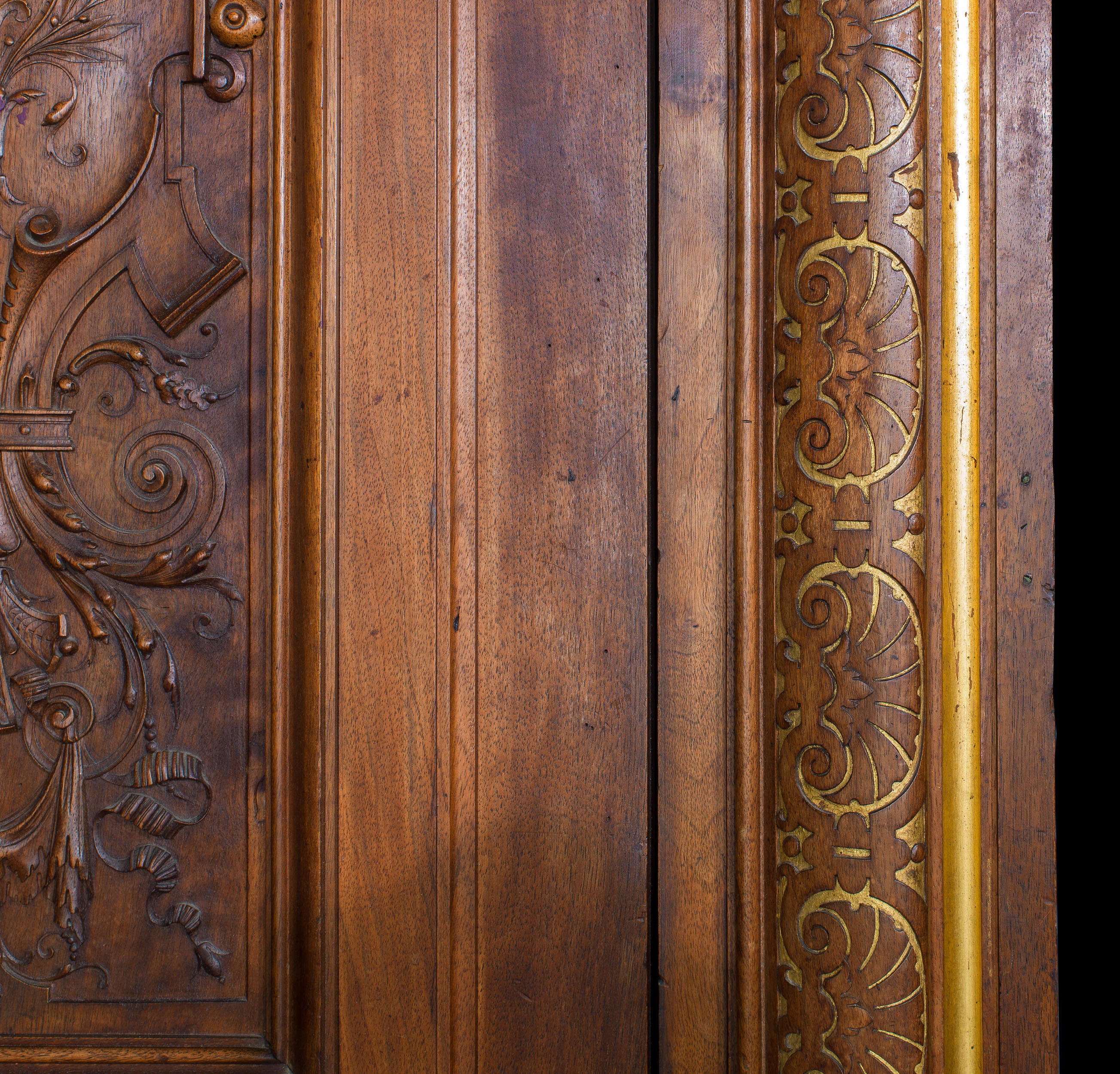 A grand pair of French walnut doors
