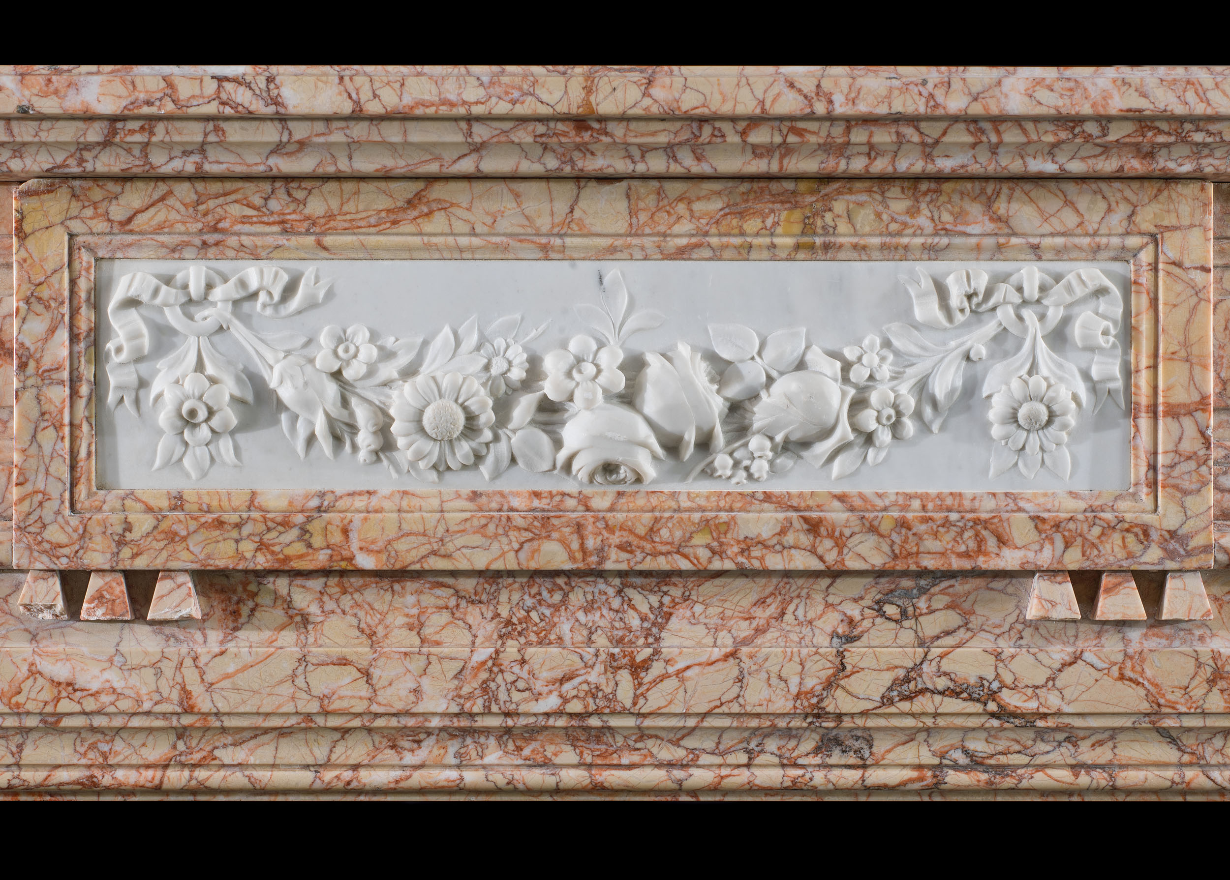A Louis XVI Buixcarro Crema Marble Fireplace