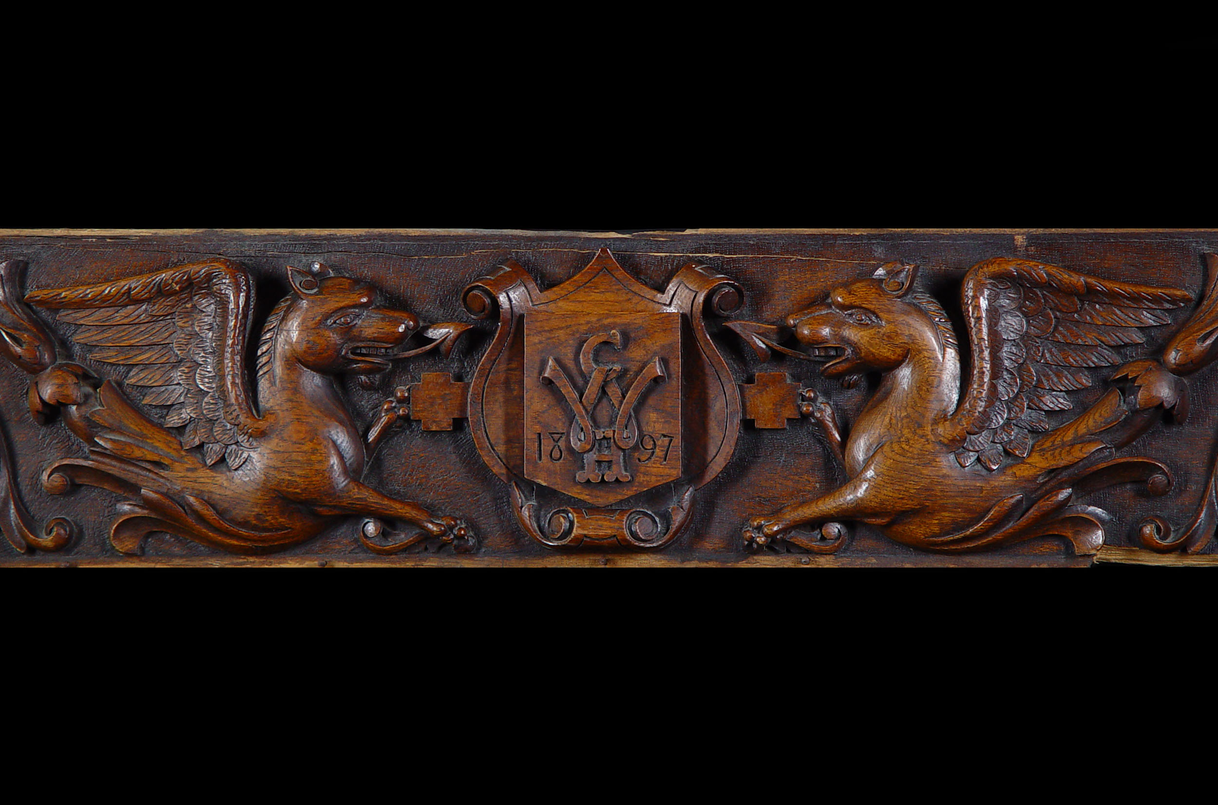 A Late 19th Century Carved Oak Frieze Panel