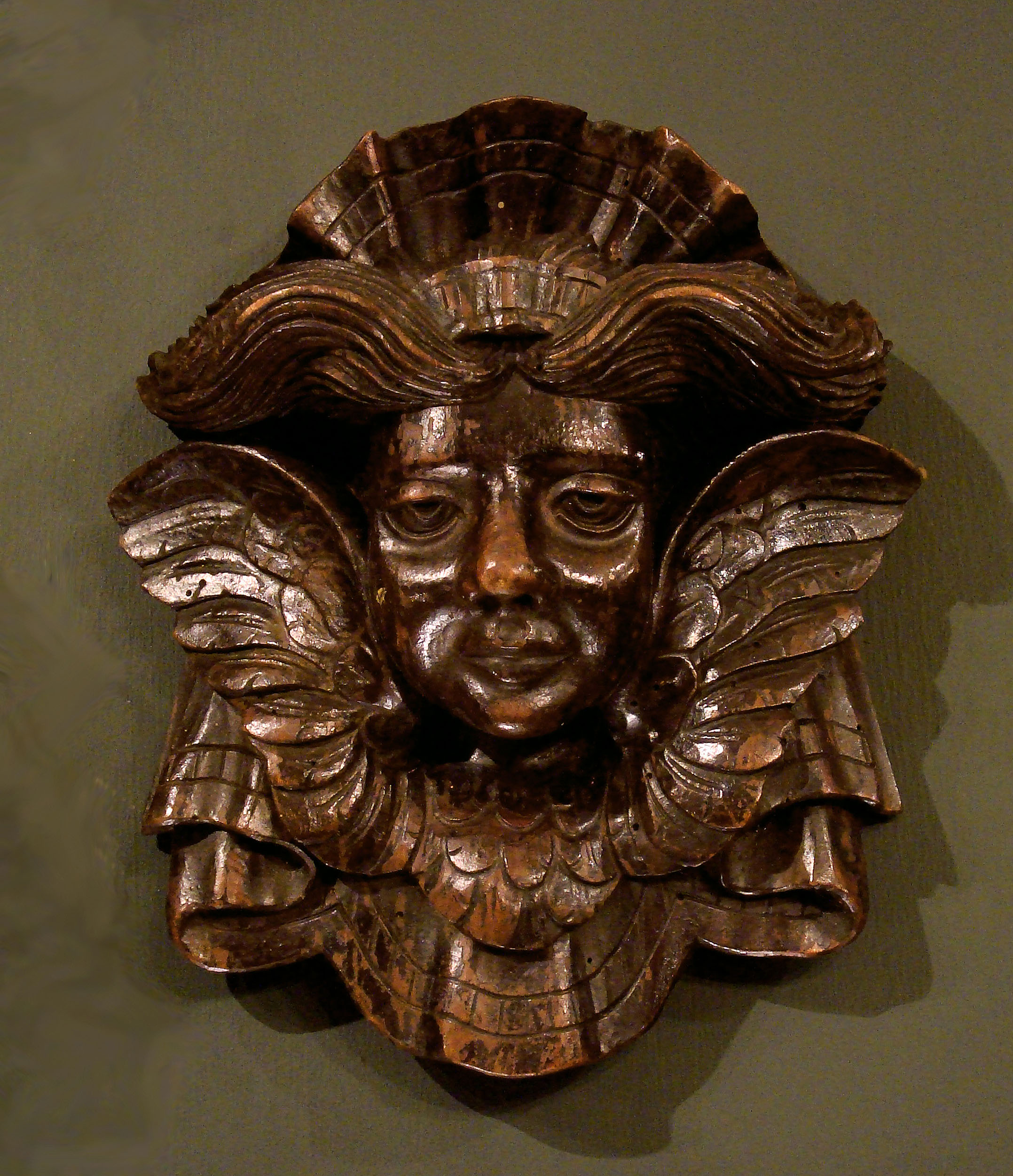 A Victorian Jacobean Style Oak Wall Mask