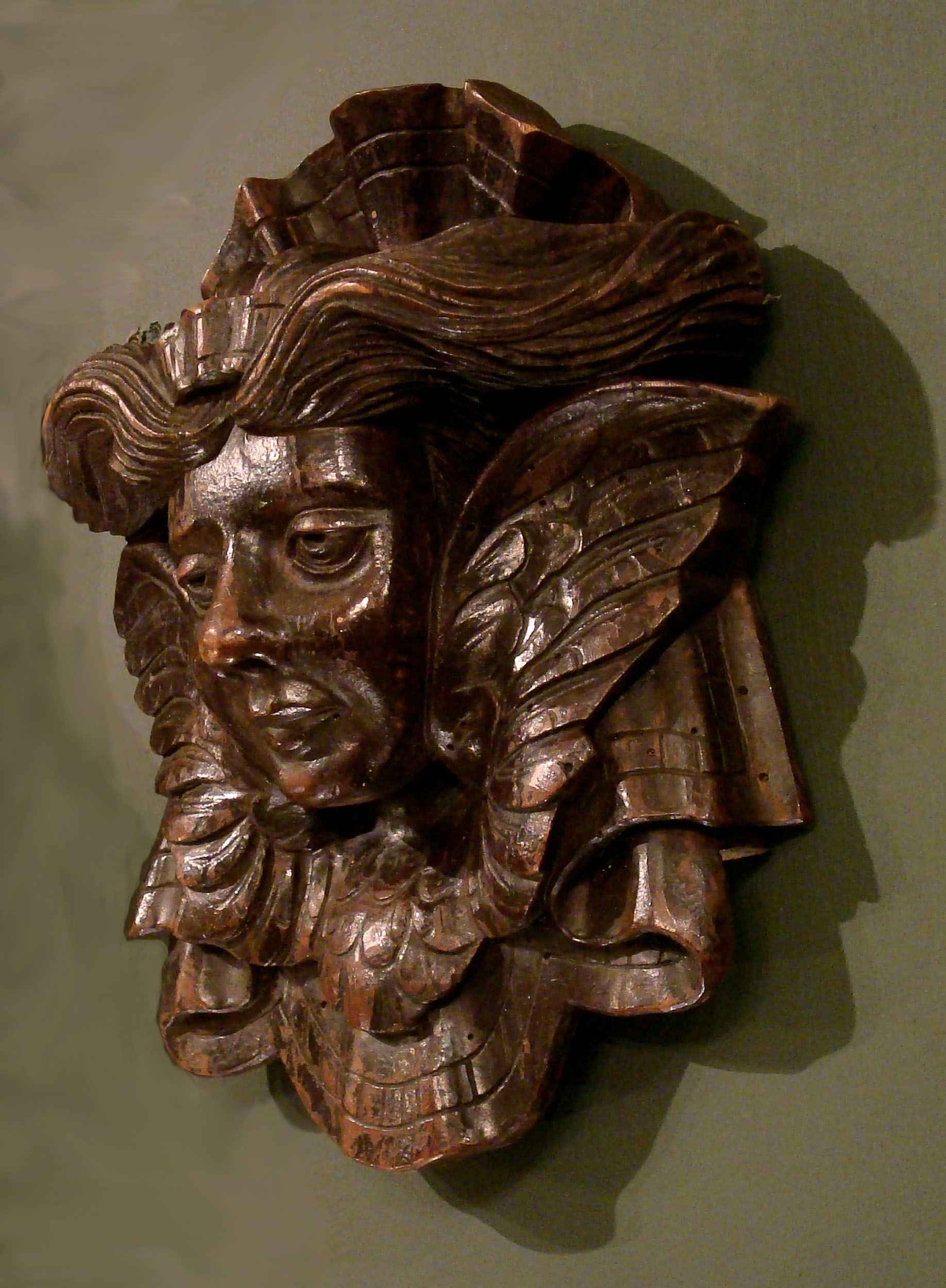 A Victorian Jacobean Style Oak Wall Mask