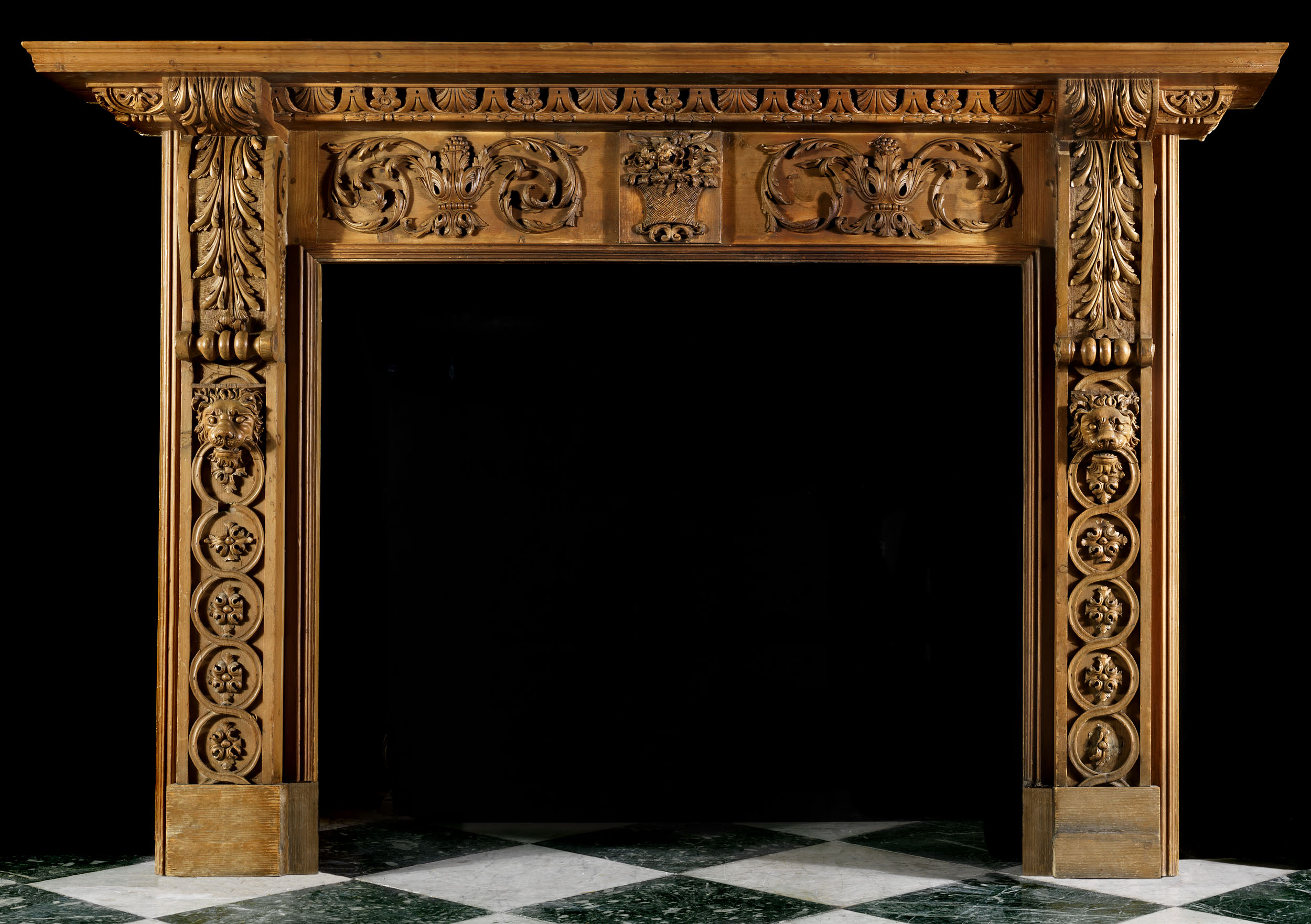 A Georgian Style Carved Pine Chimneypiece
