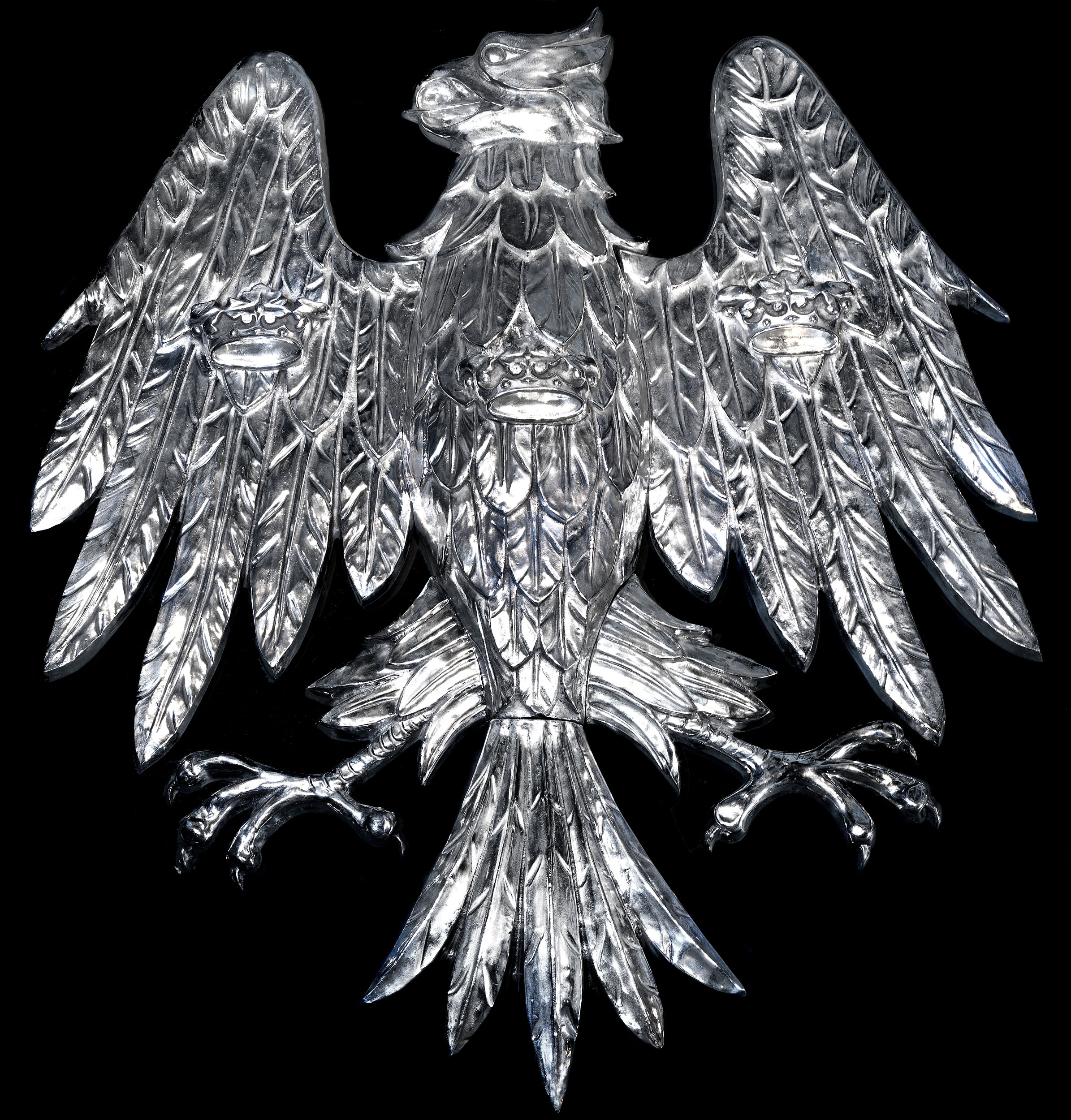 An Aluminium Heraldic Eagle Plaque
