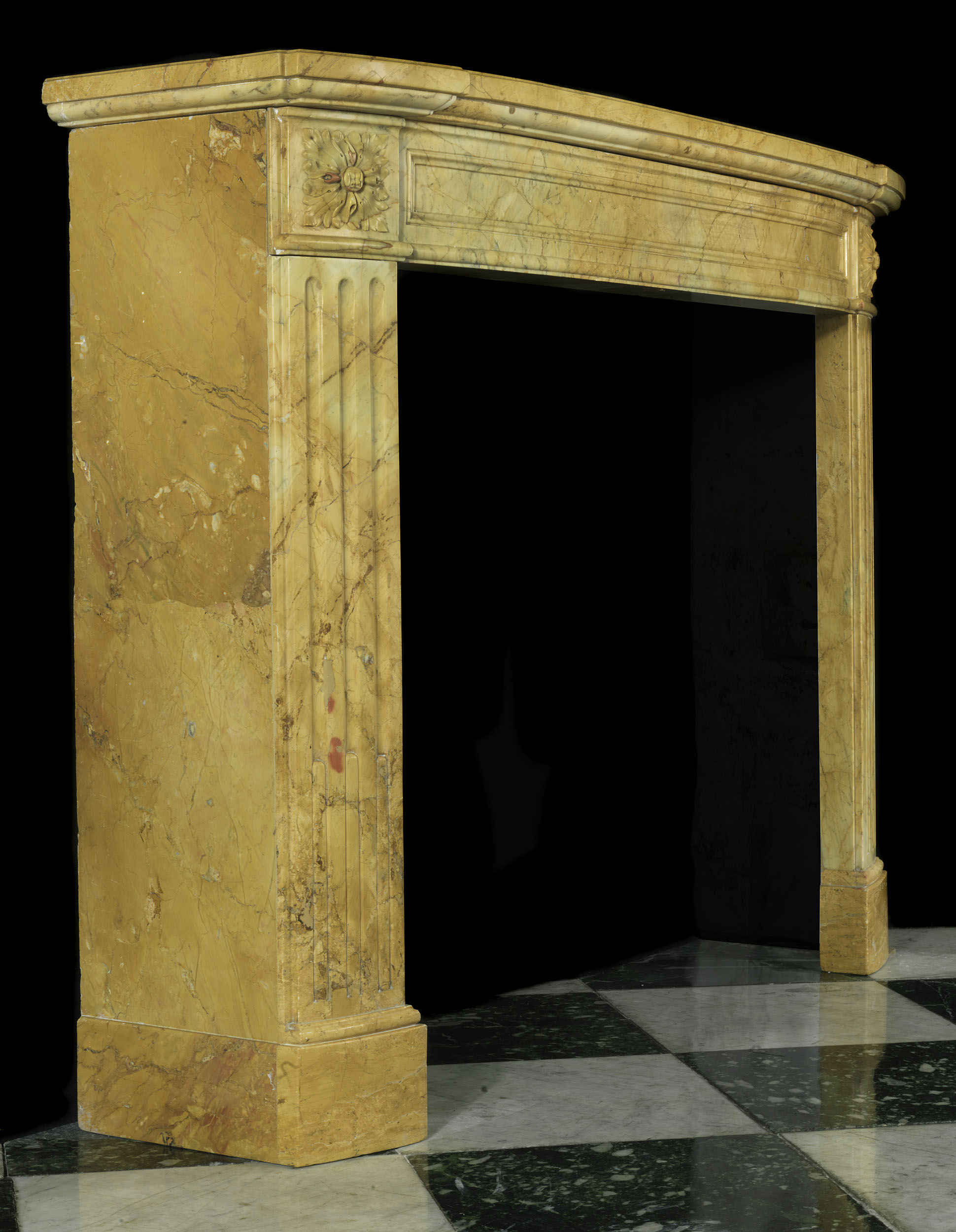 A Sienna Marble Louis XVI Fireplace Mantel
