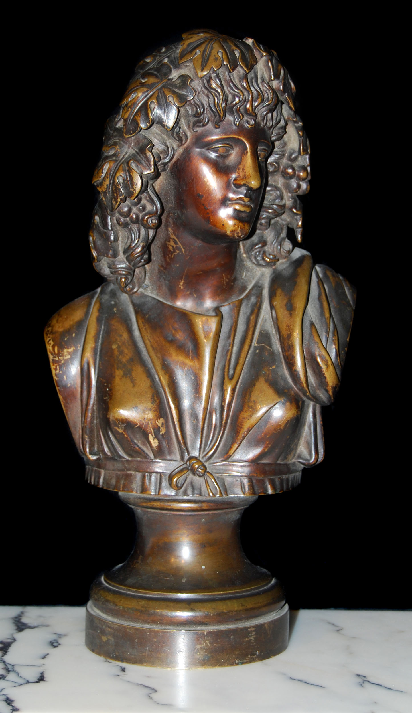 .A Victorian Bronze Bust of Dionysus
