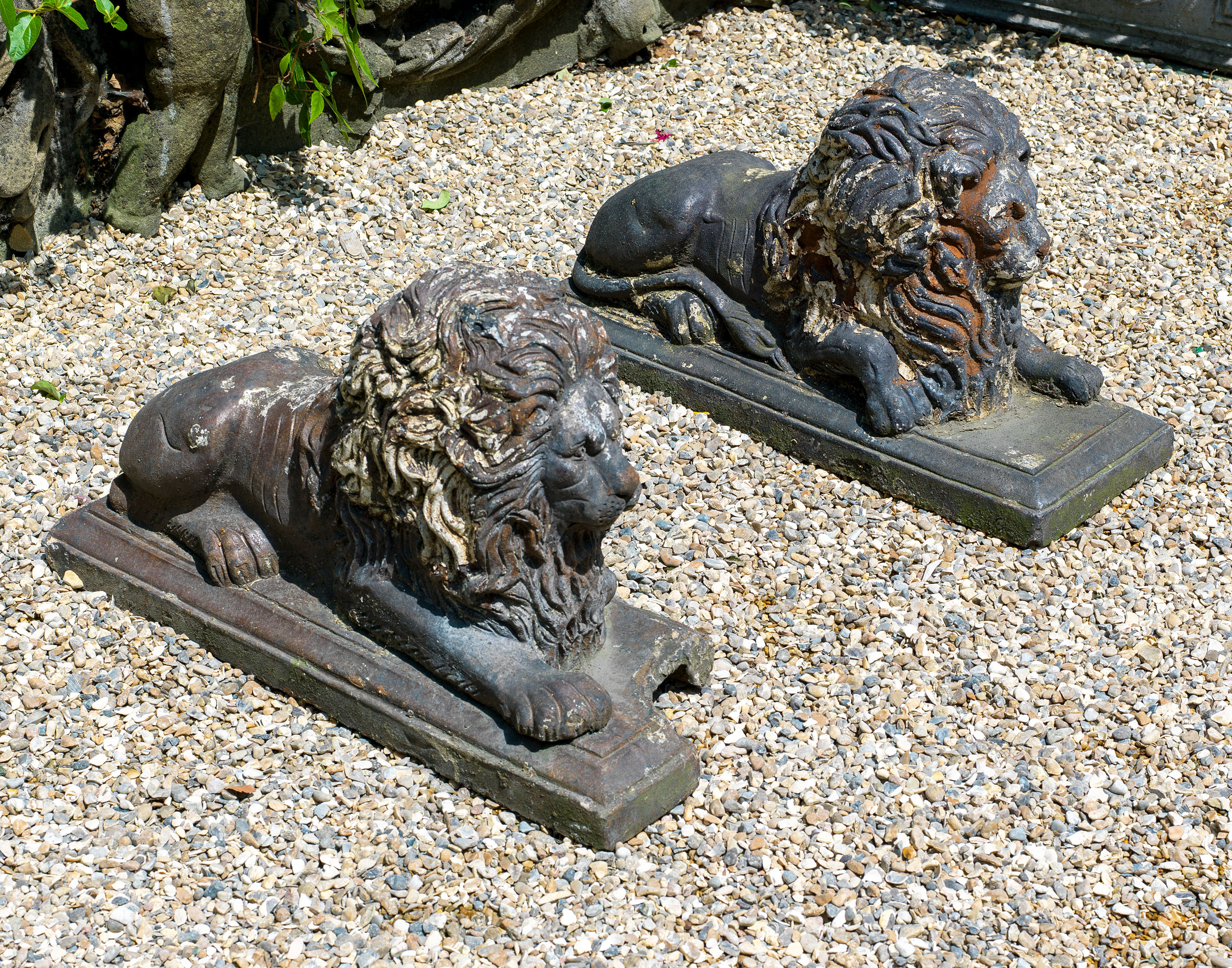 Victorian Pair of Terracotta Garden Lions