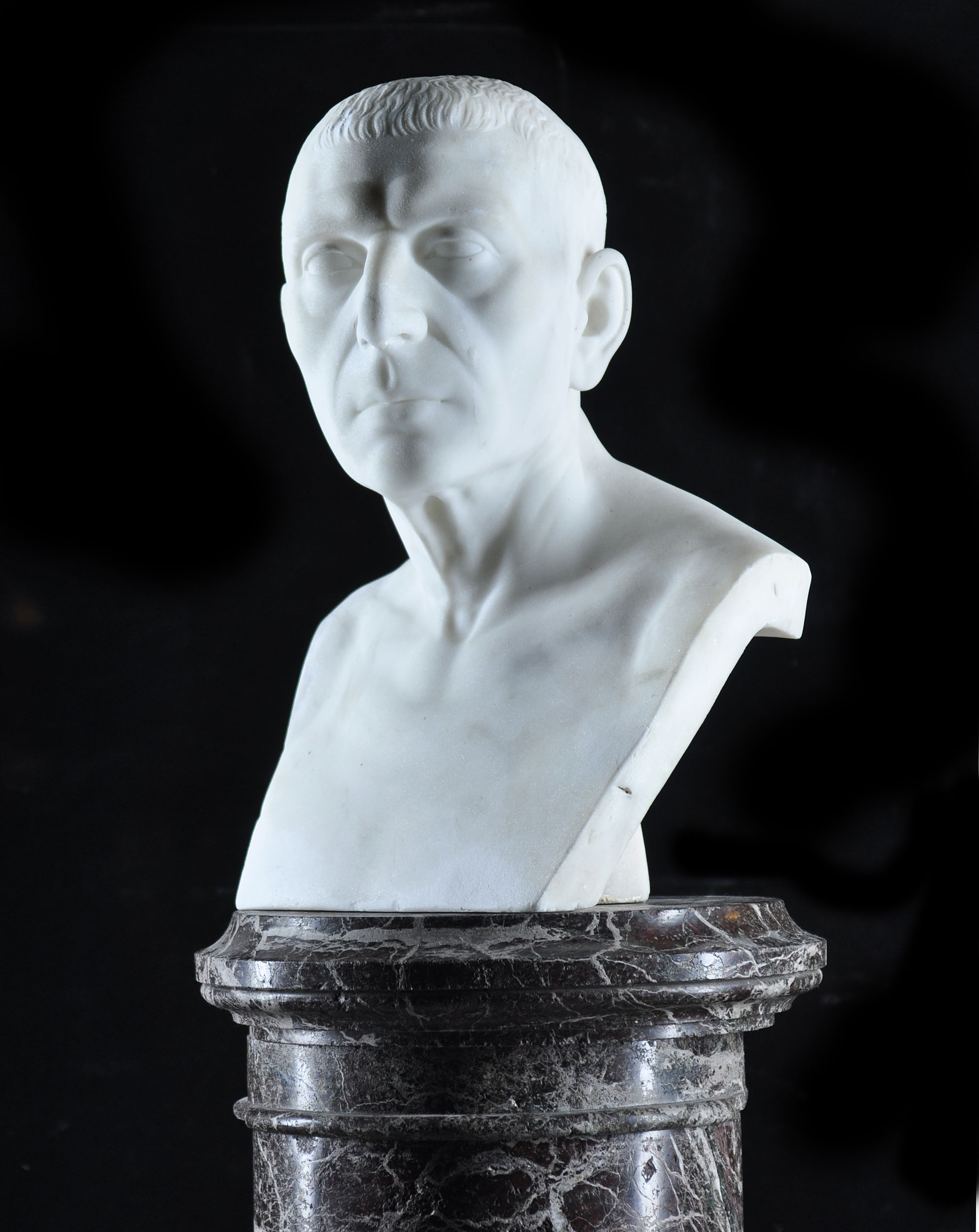 A Statuary Marble Bust of a Roman Senator