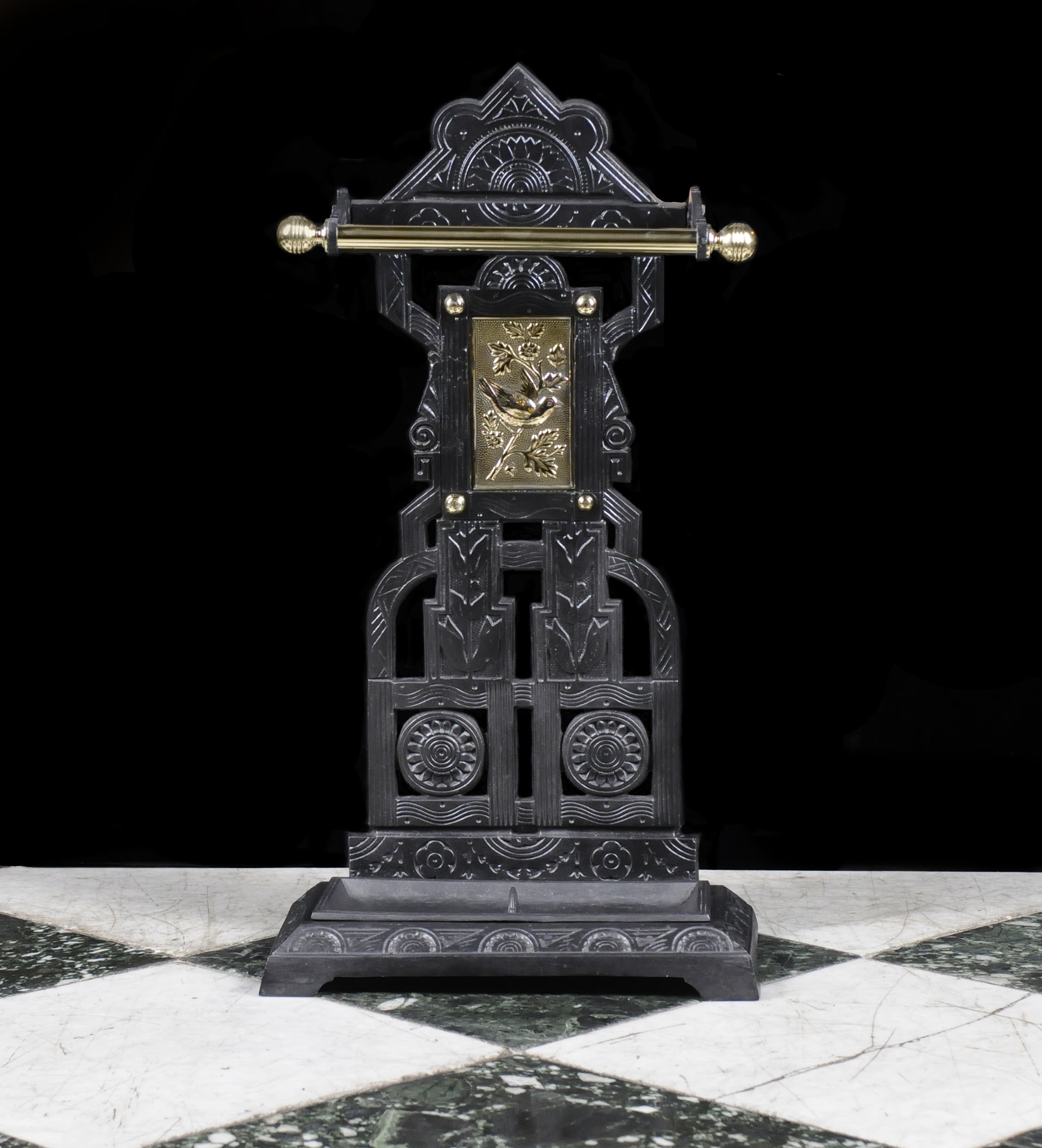 A Brass & Cast Iron Victorian Stick Stand