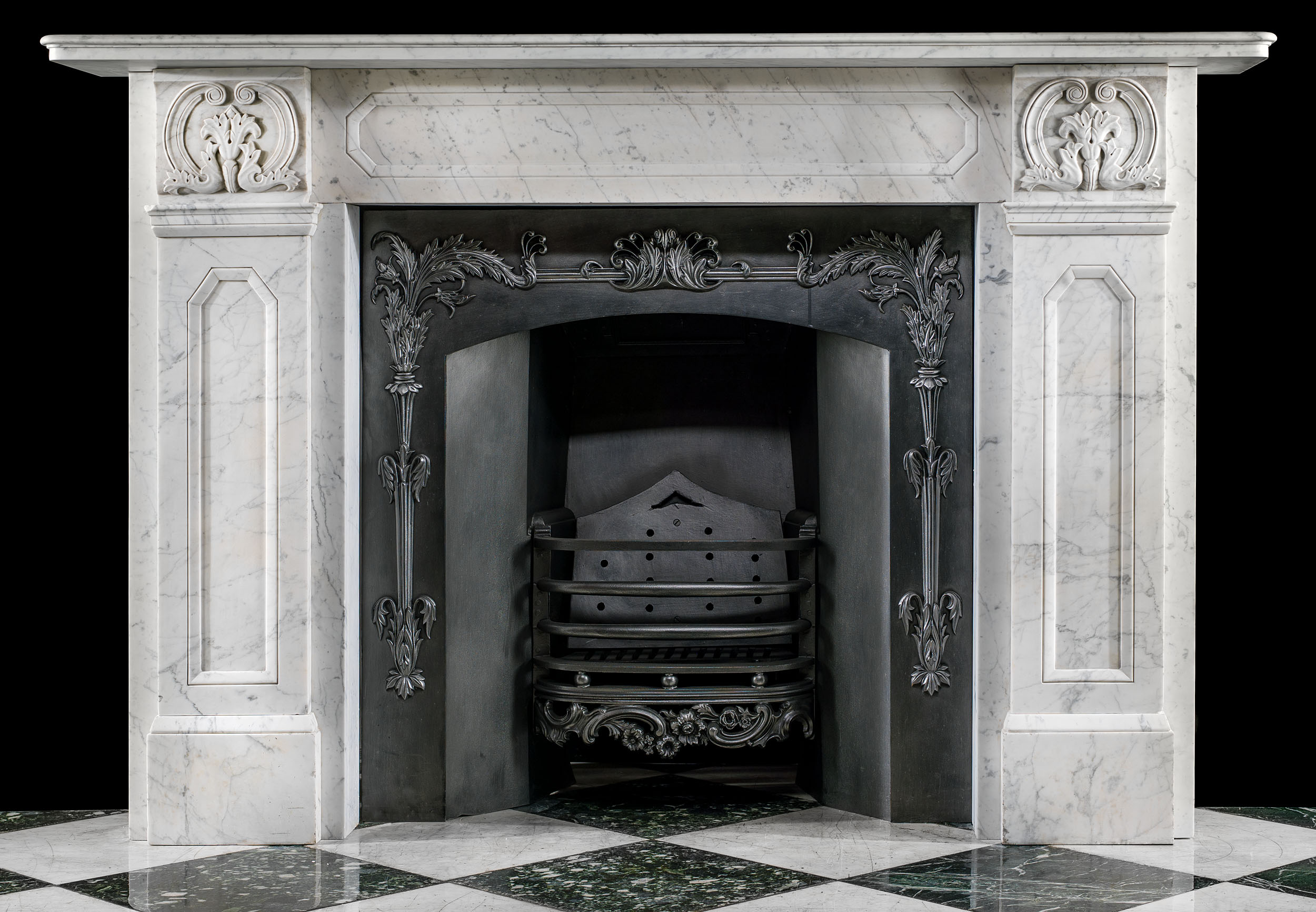 A Regency Fireplace in Veined Carrara Marble