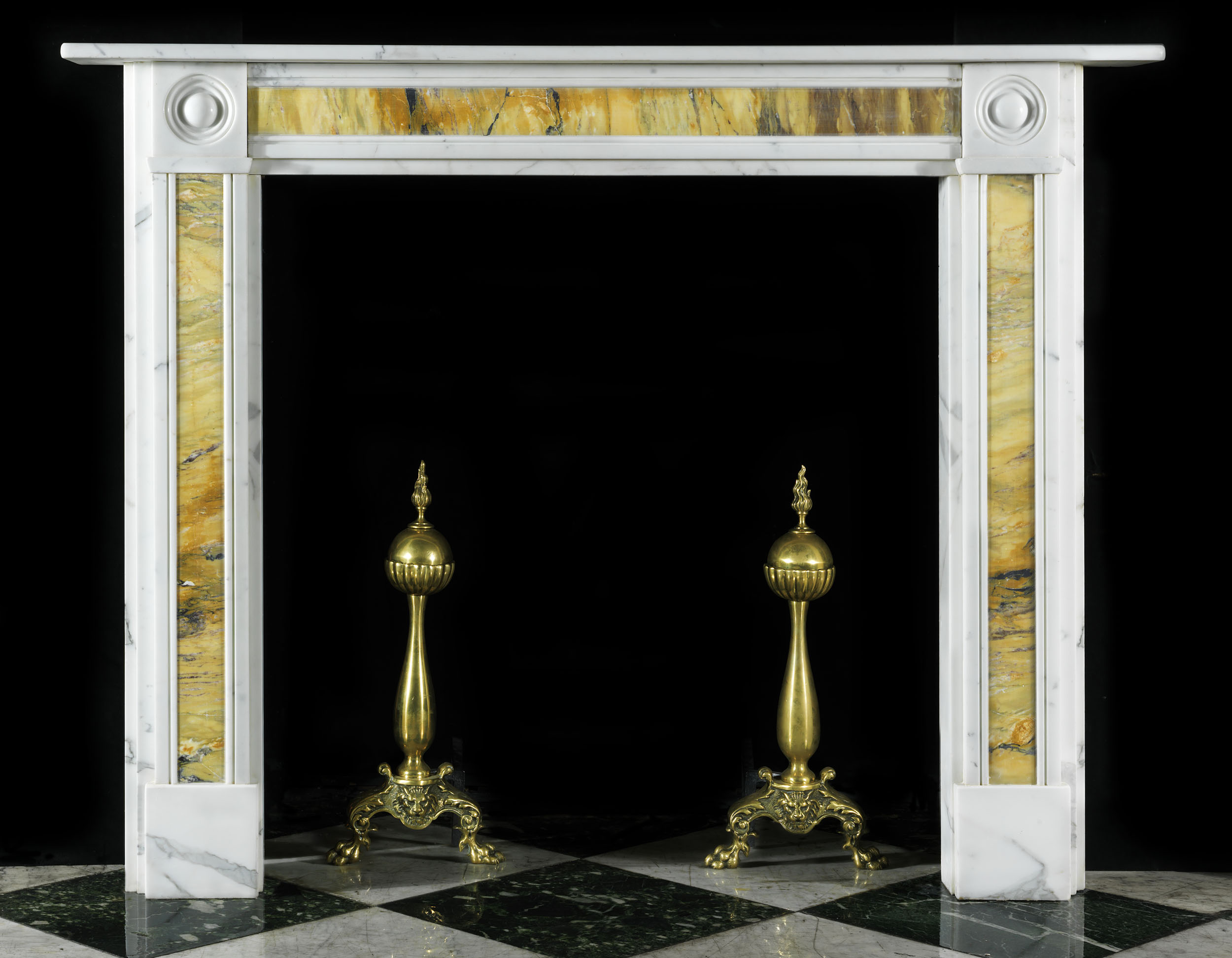 A Compact Regency Style Marble Fireplace 
