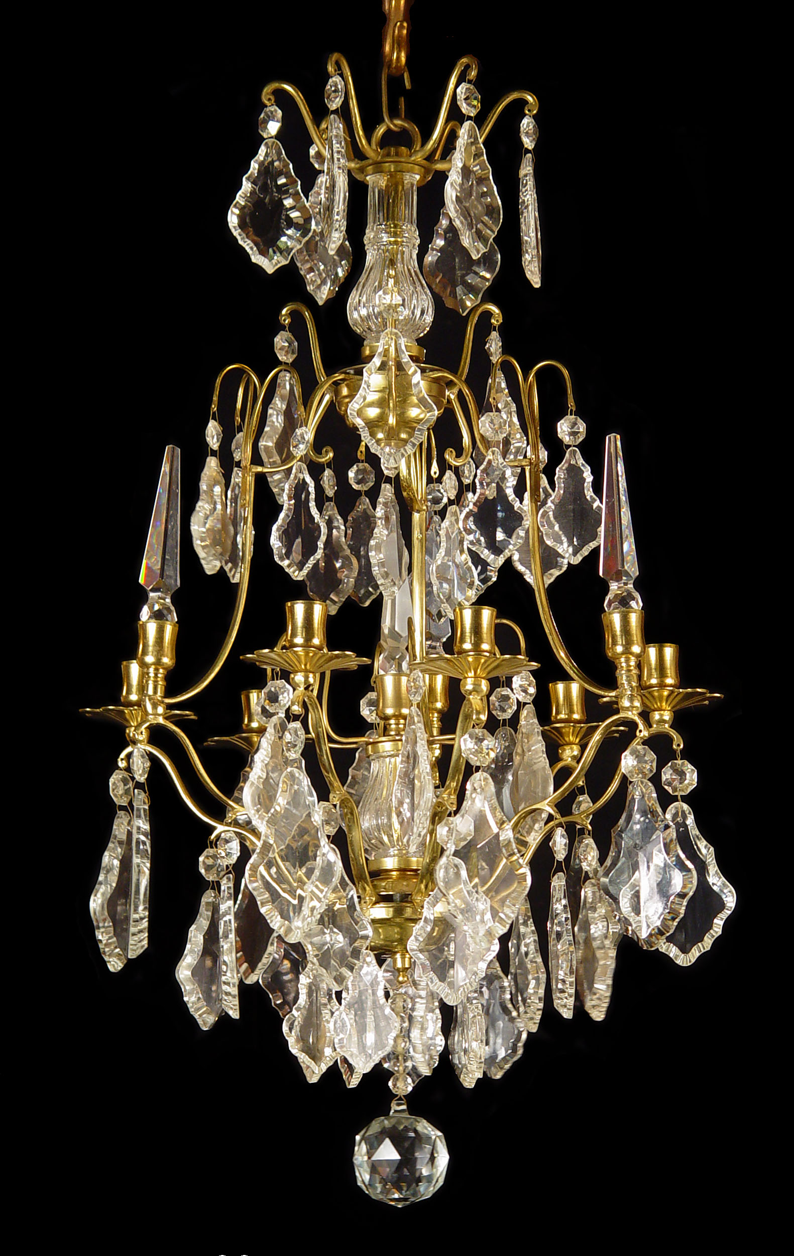 A 20th Century Five Light Crystal Chandelier