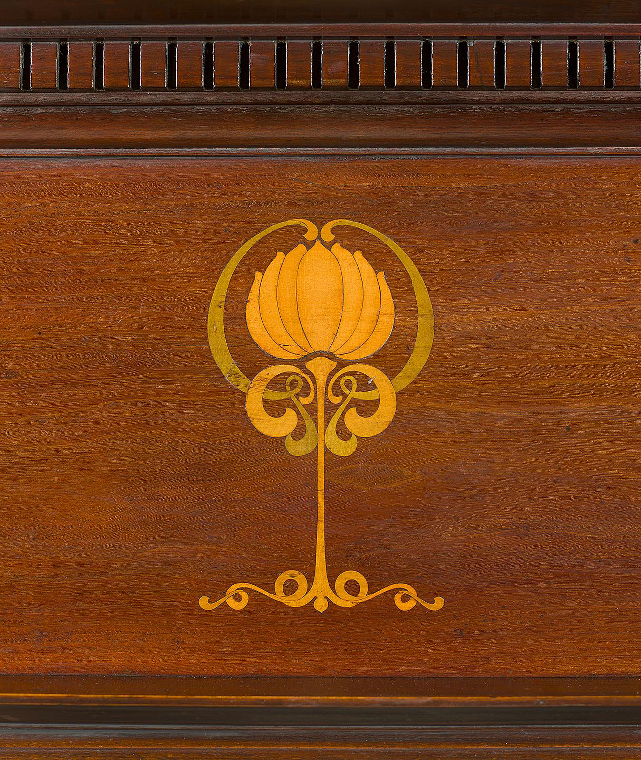 An Edwardian Inlaid Marquetry Fire Surround