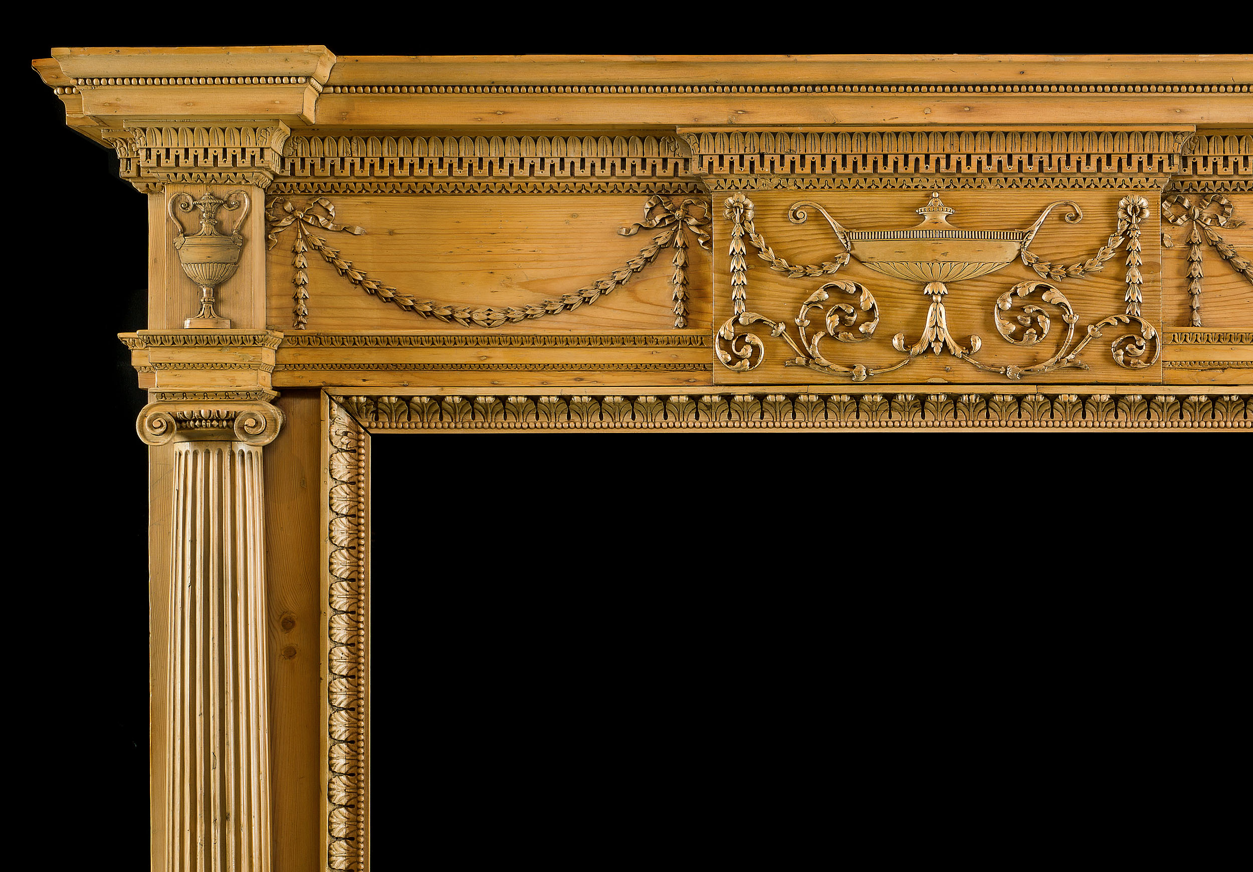 A Neoclassical Style Pine Chimneypiece 
