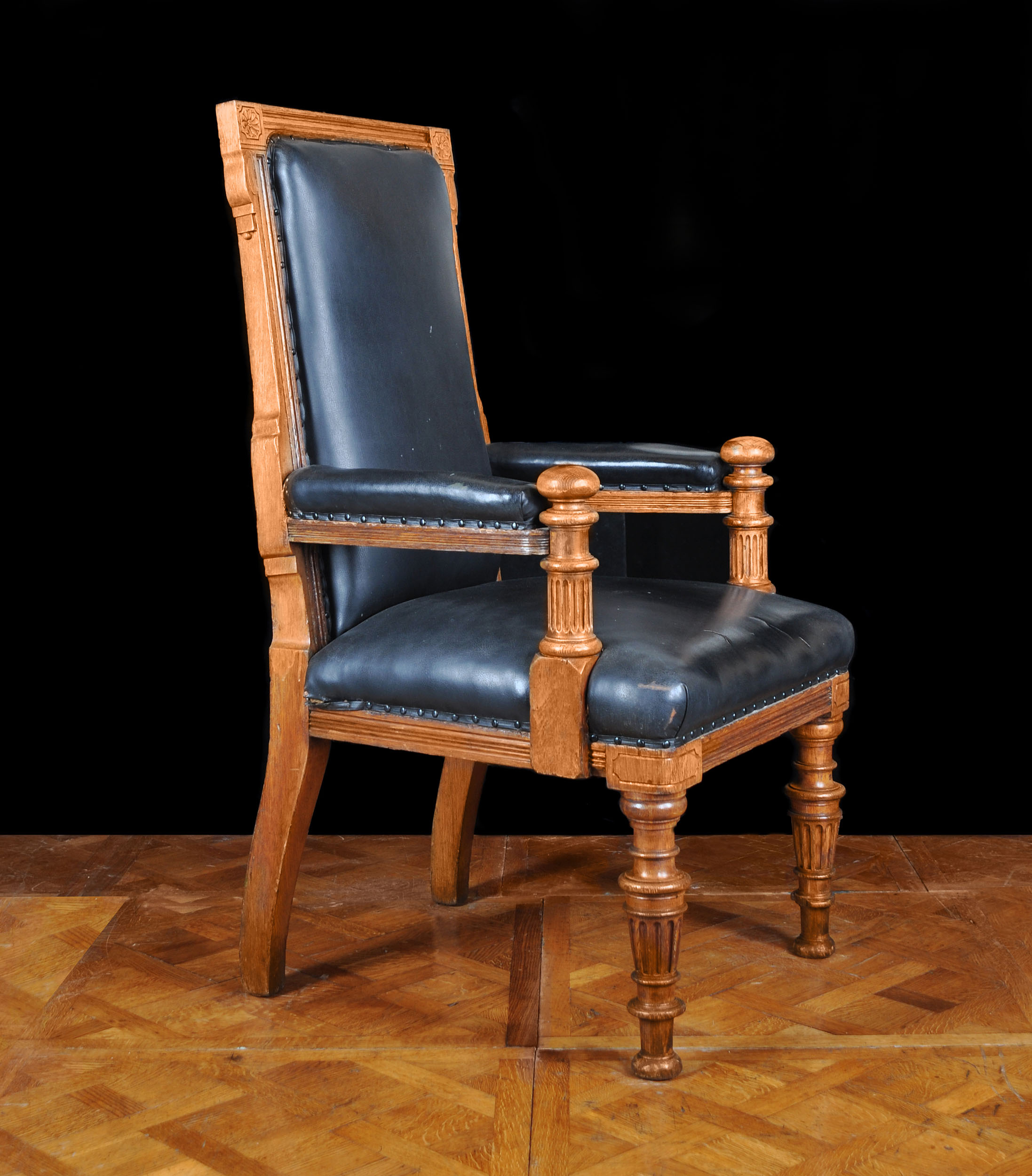 A Large Oak Victorian Magistrates Chair