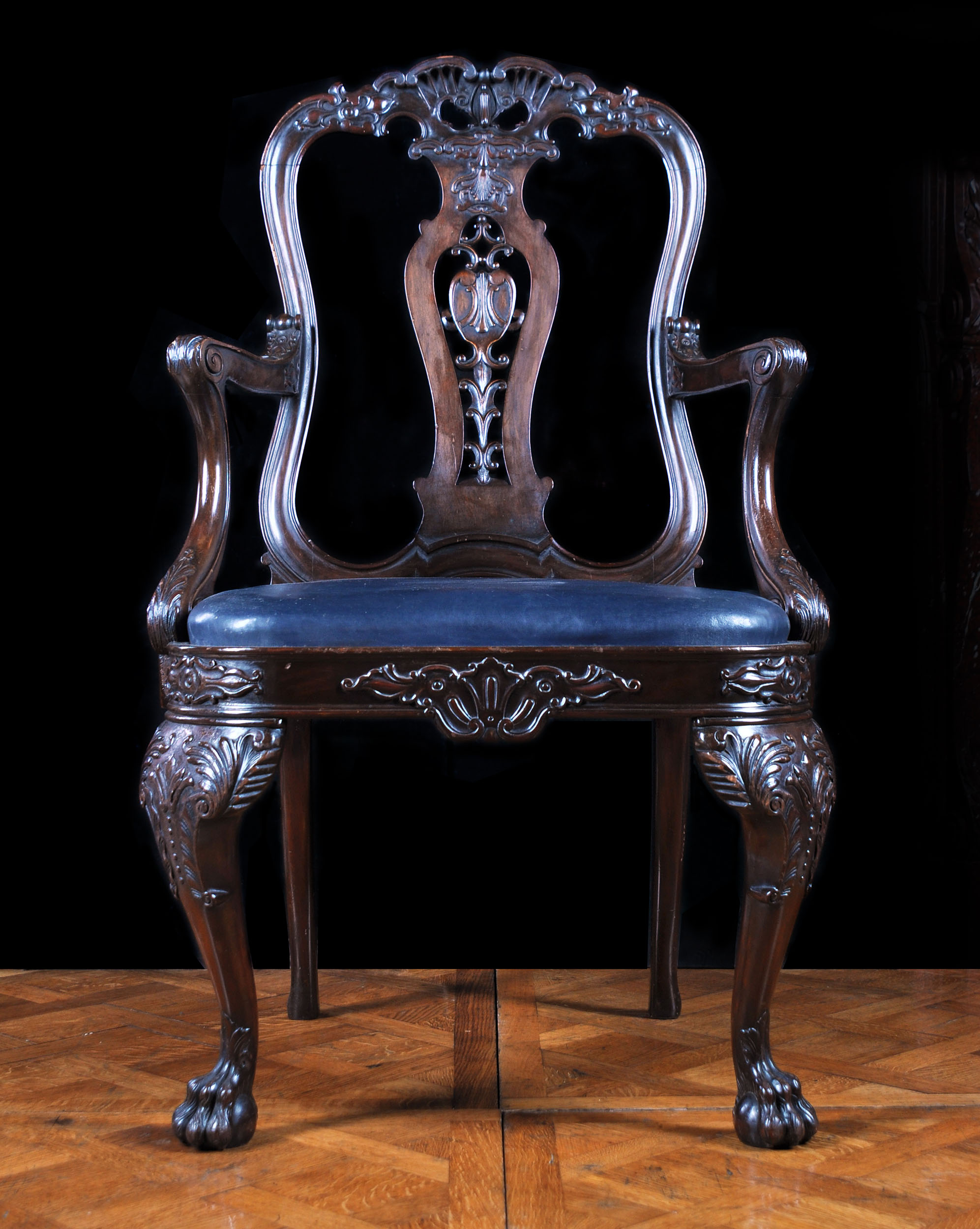 A Chippendale Style Mahogany Armchair 