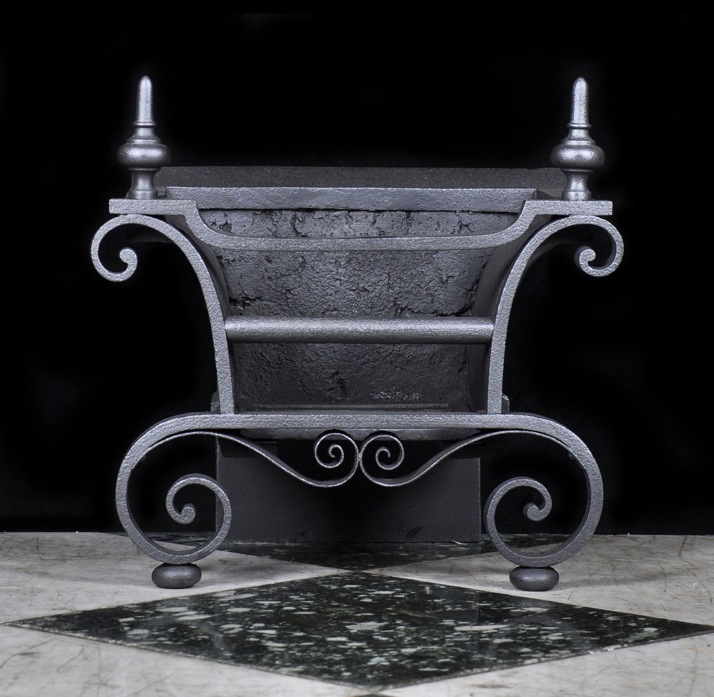 A Small Cast Iron Victorian Fire Grate