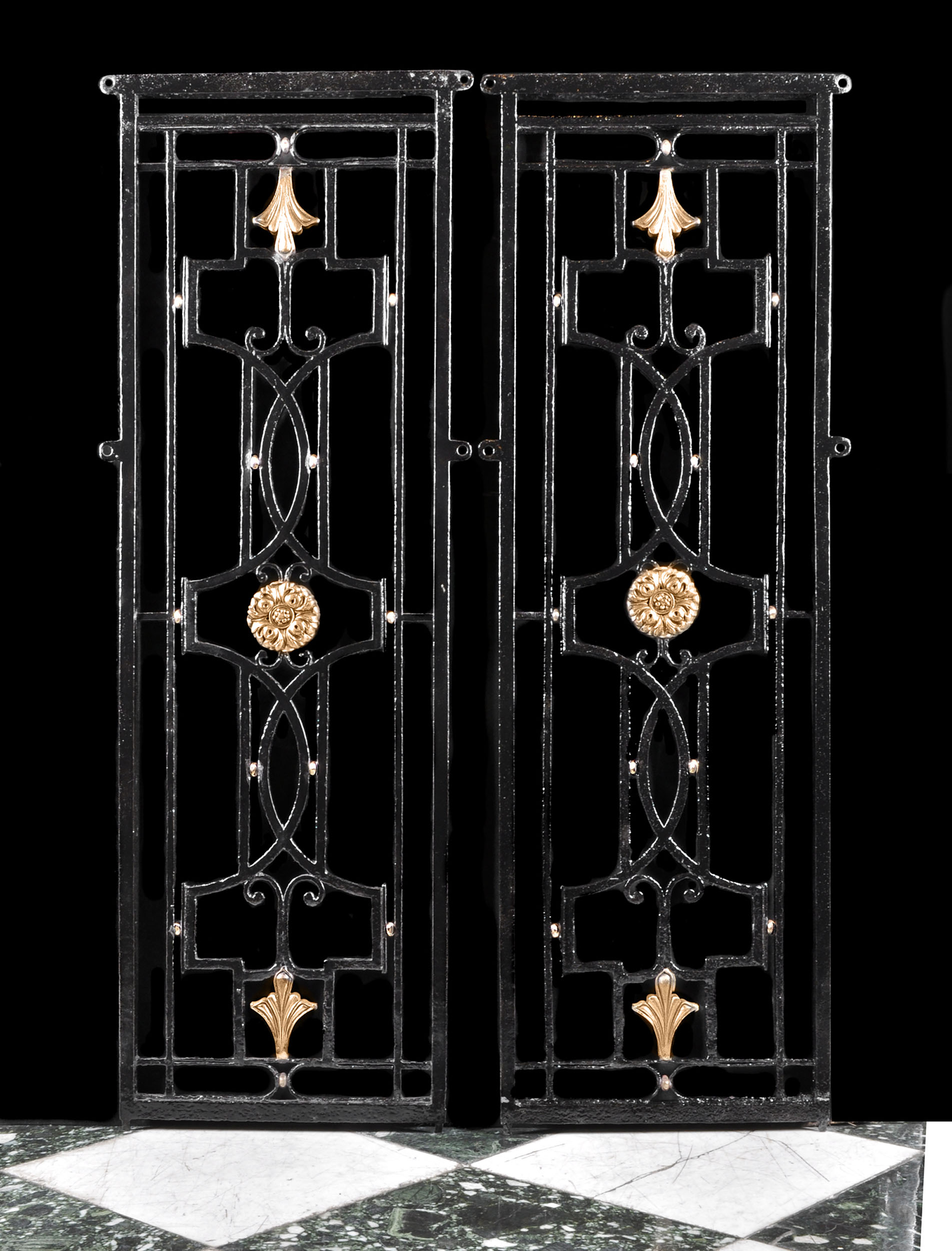 A Pair of Bronze & Wrought Iron Gates 