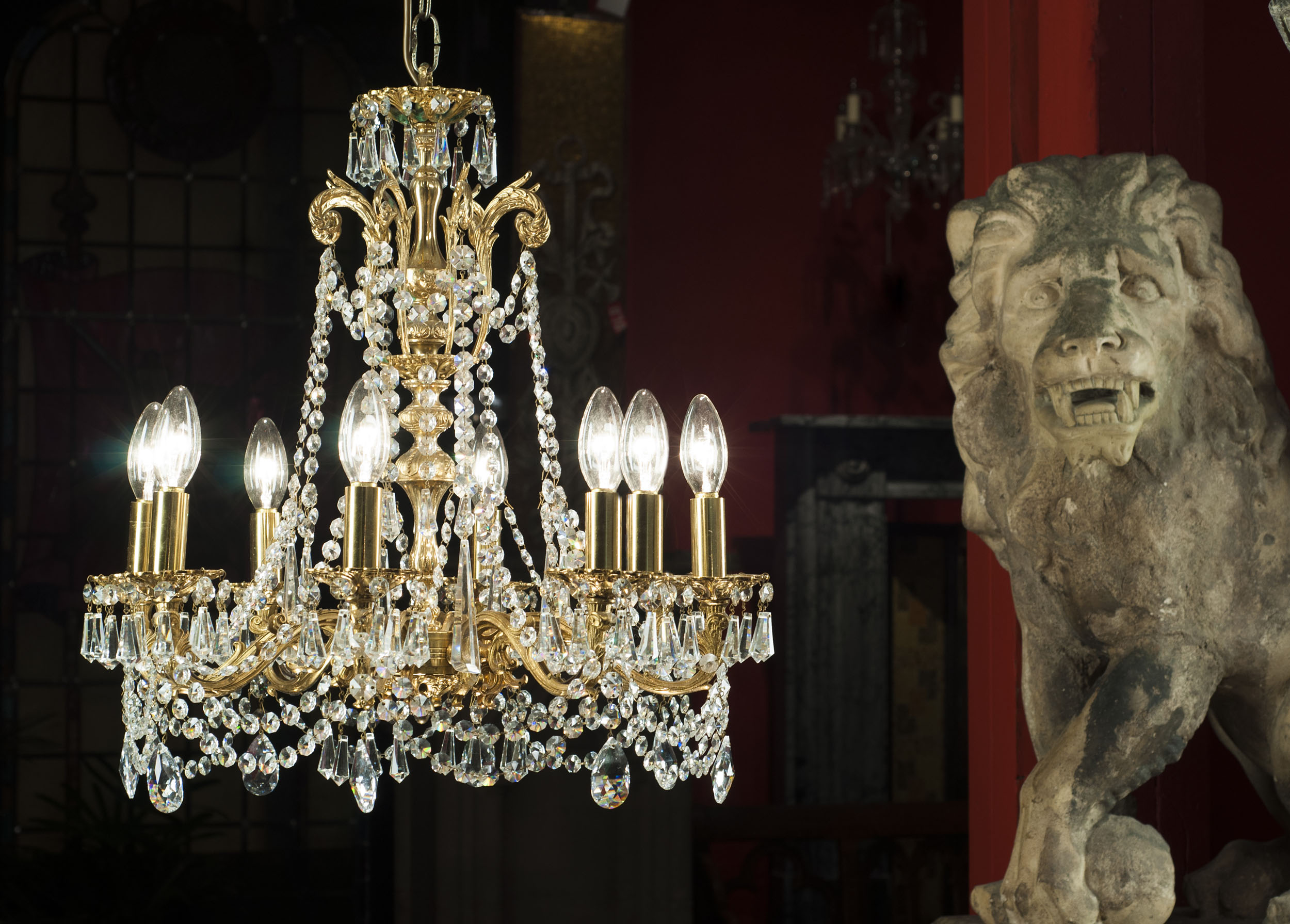 A Neoclassical Style Crystal Chandelier