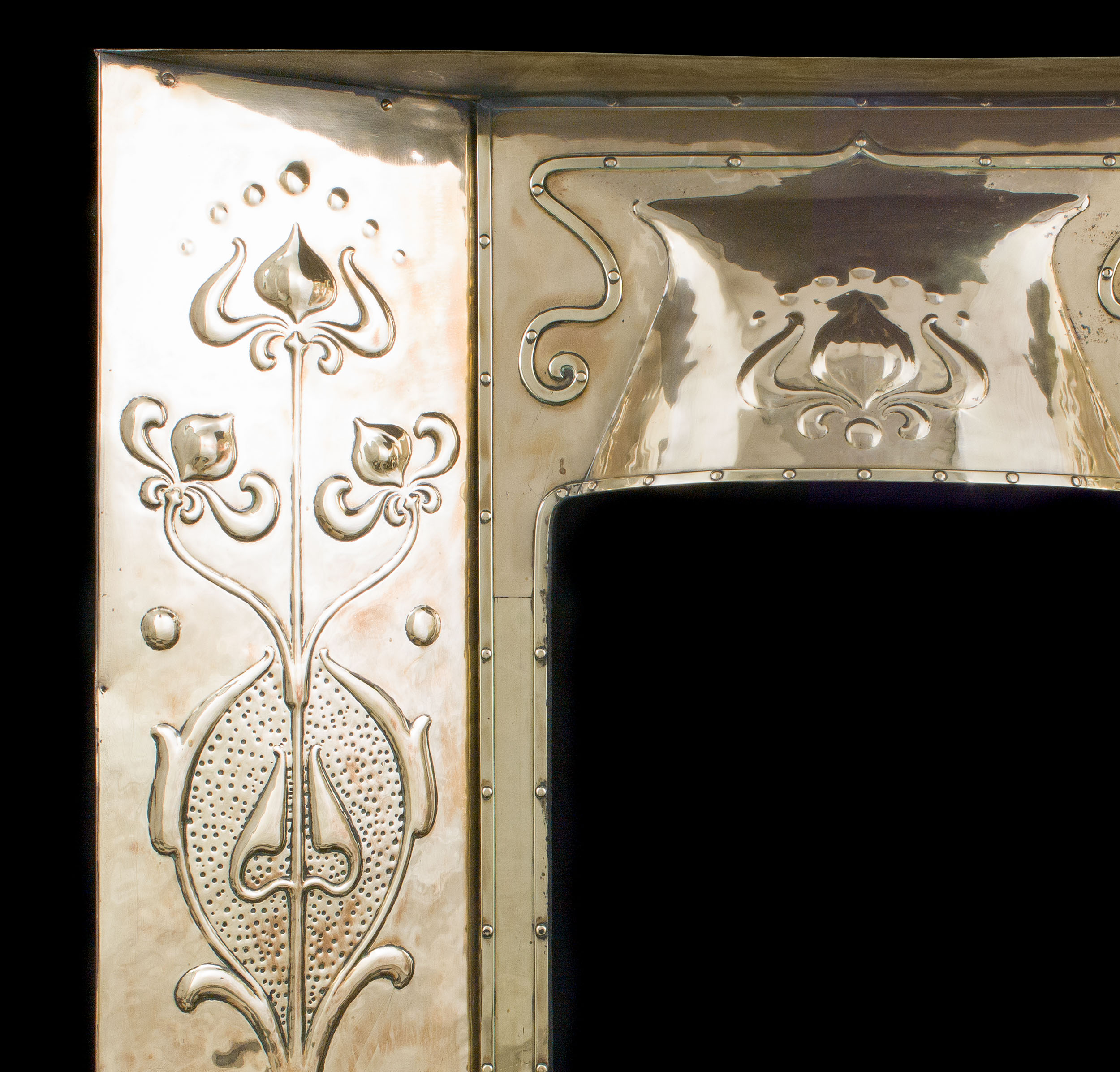A Brass Art Nouveau Fireplace Insert