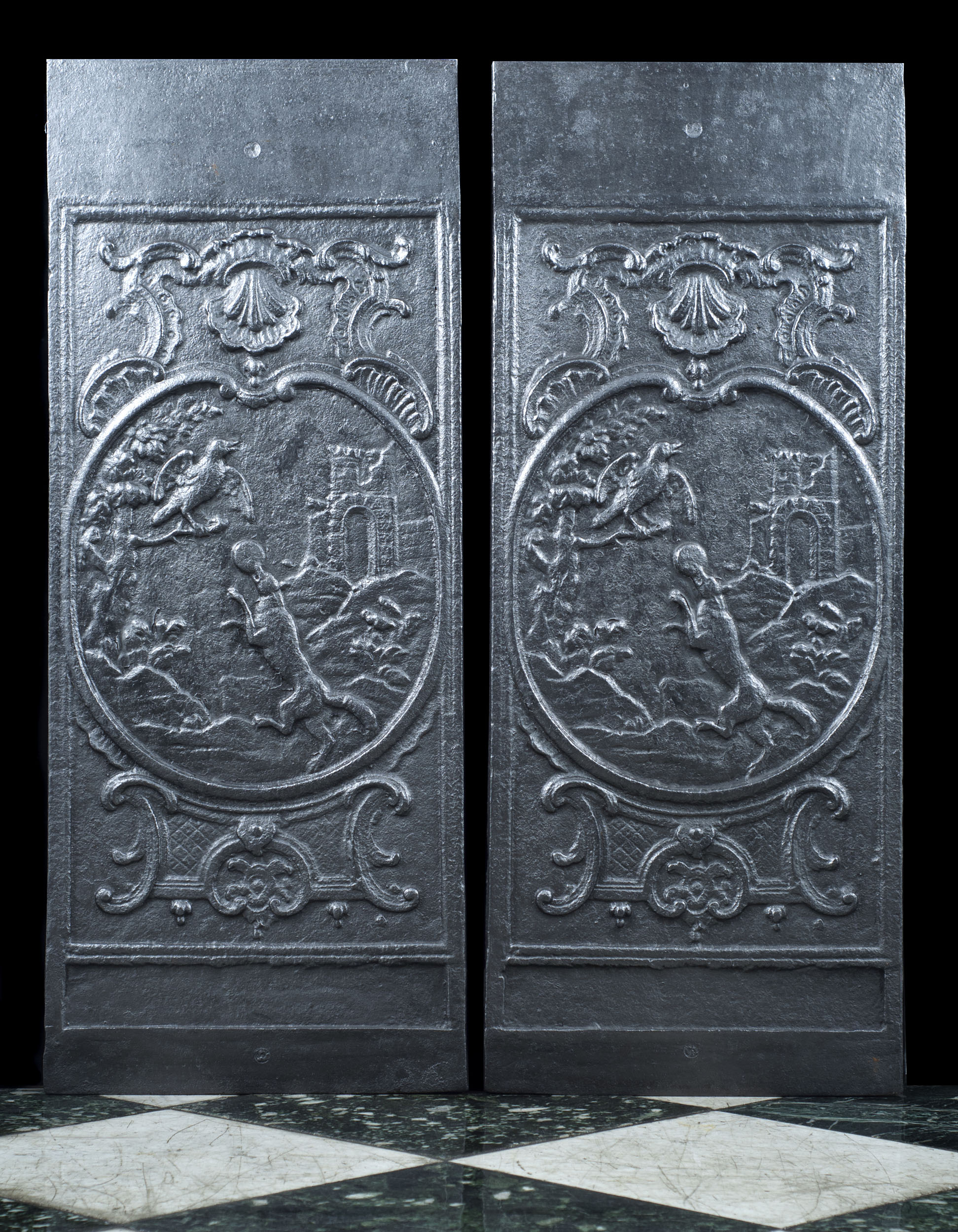 A Pair of Elsley Cast Iron Fireplace Panels 
