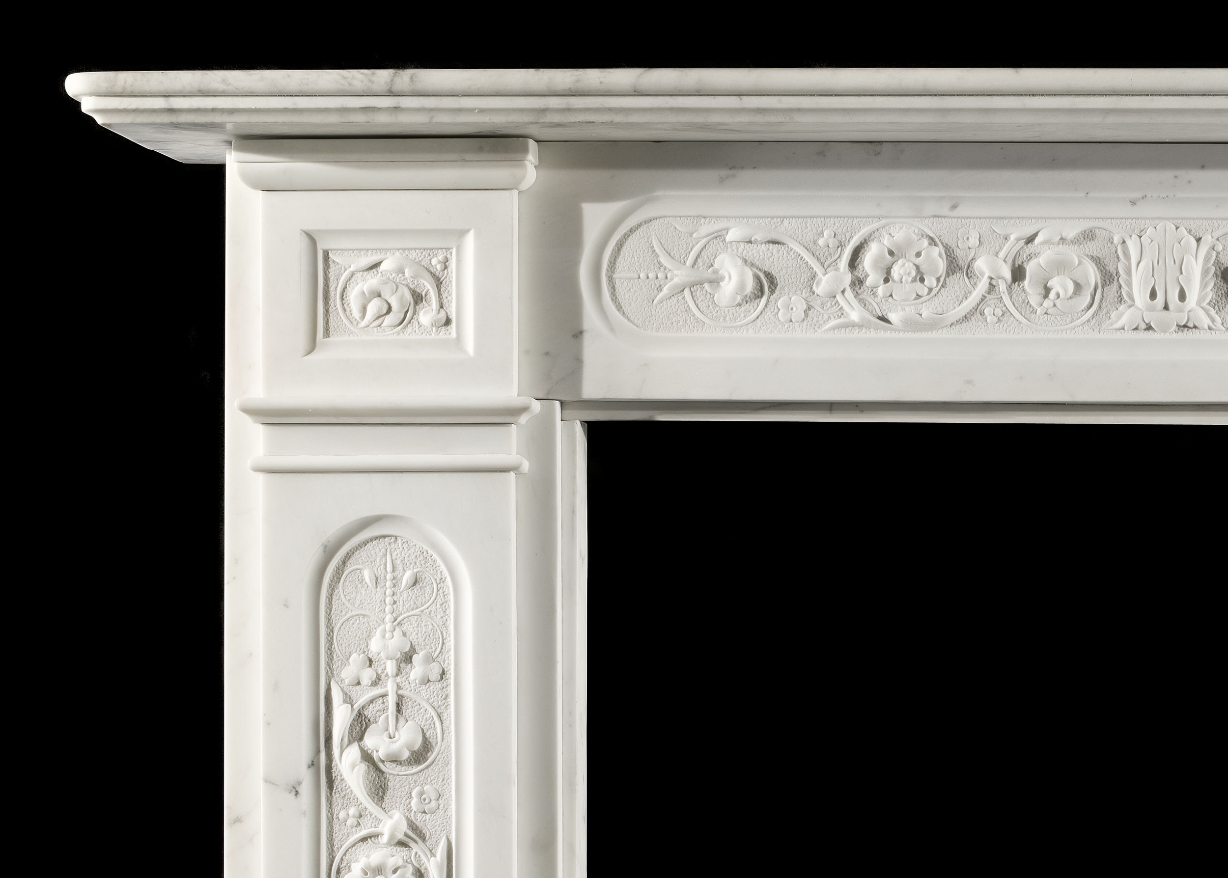 A Fine Victorian Statuary Marble Fireplace