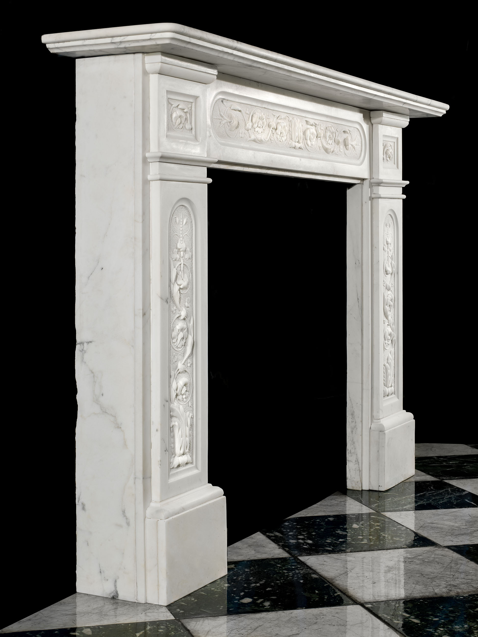 A Fine Victorian Statuary Marble Fireplace