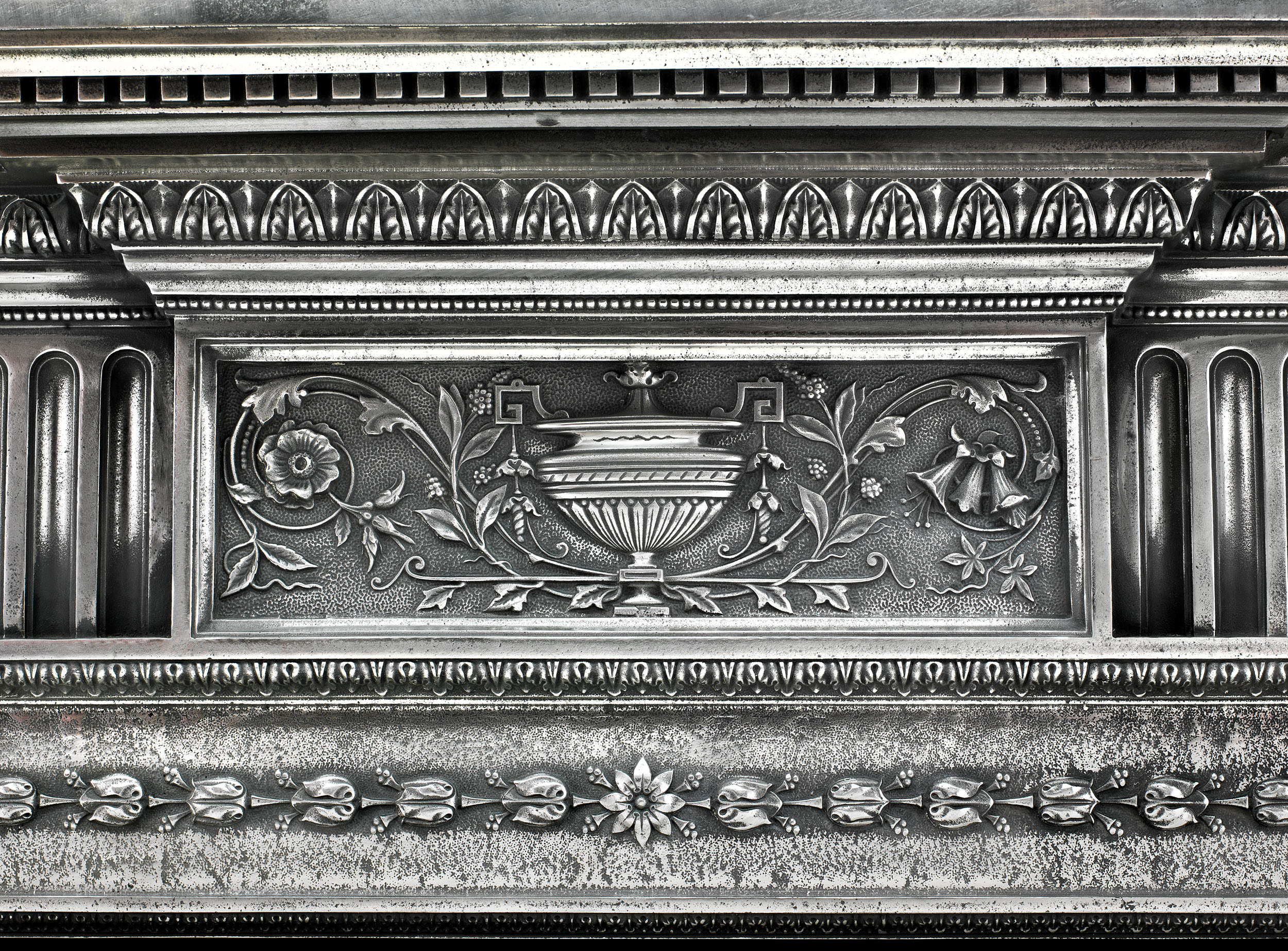 A Georgian Style Cast Iron Fireplace Mantel