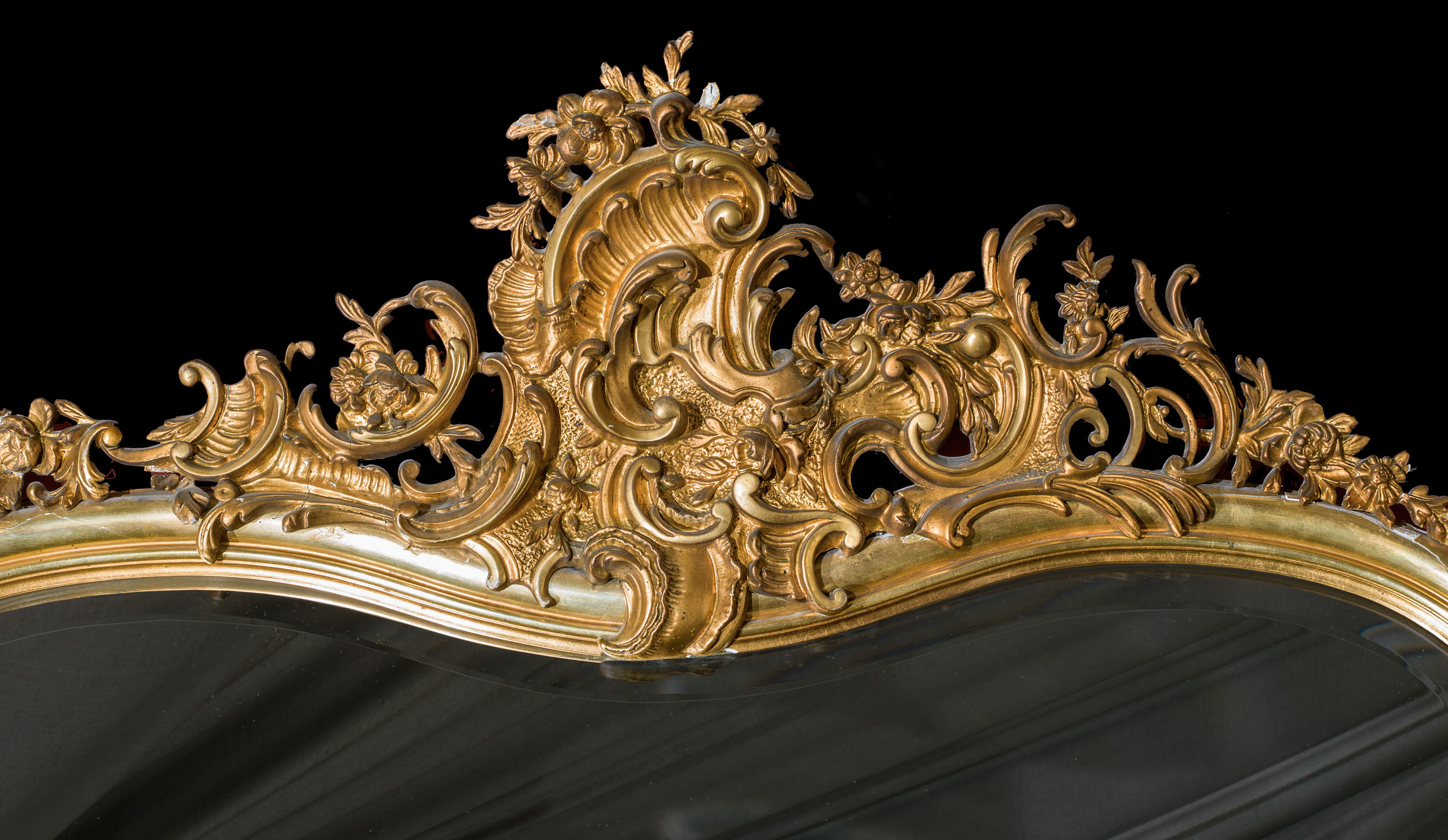 A Rococo Style Giltwood Overmantel Mirror