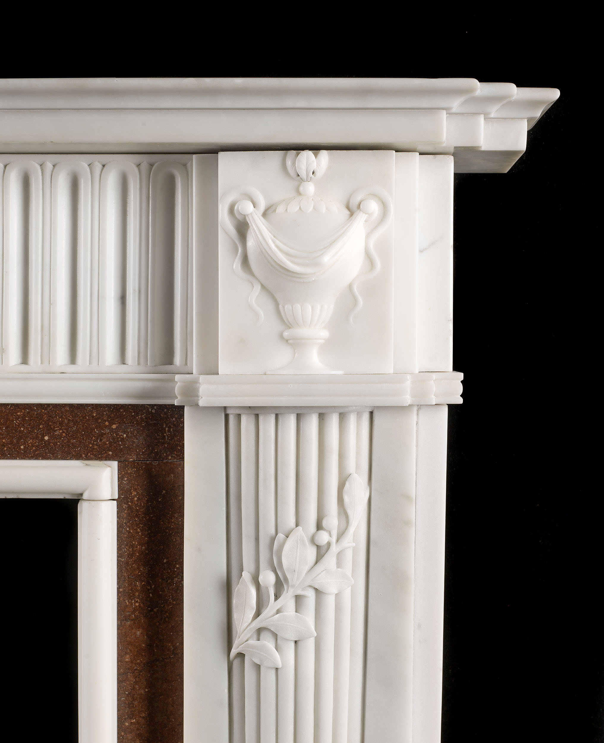 A Statuary Marble Georgian Style Fireplace 
