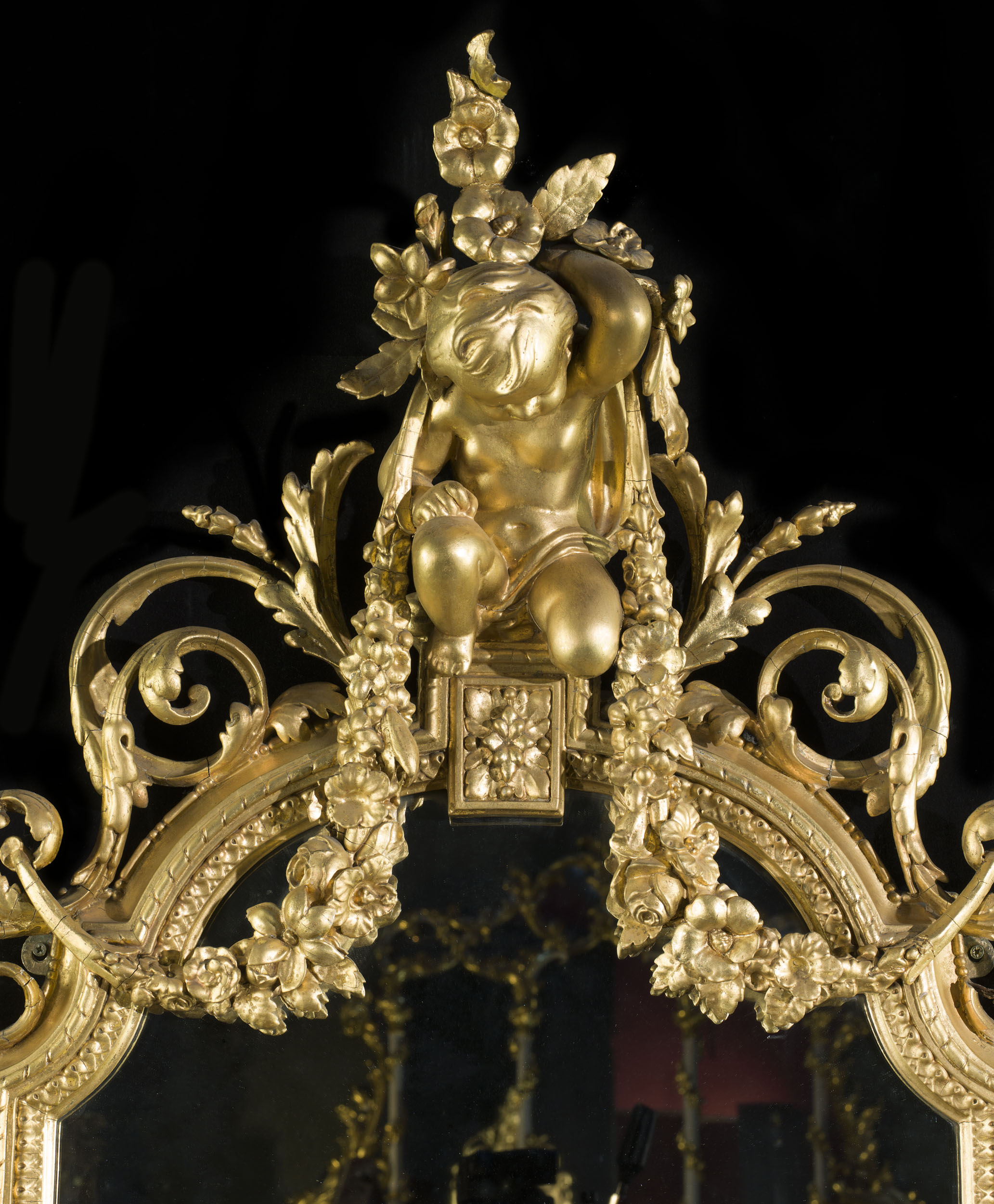 A Large Rococo Style Girandole Mirrror