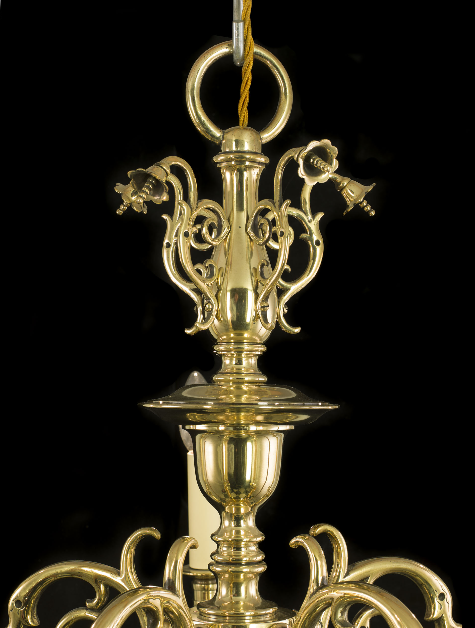 An English Baroque Style Brass Chandelier