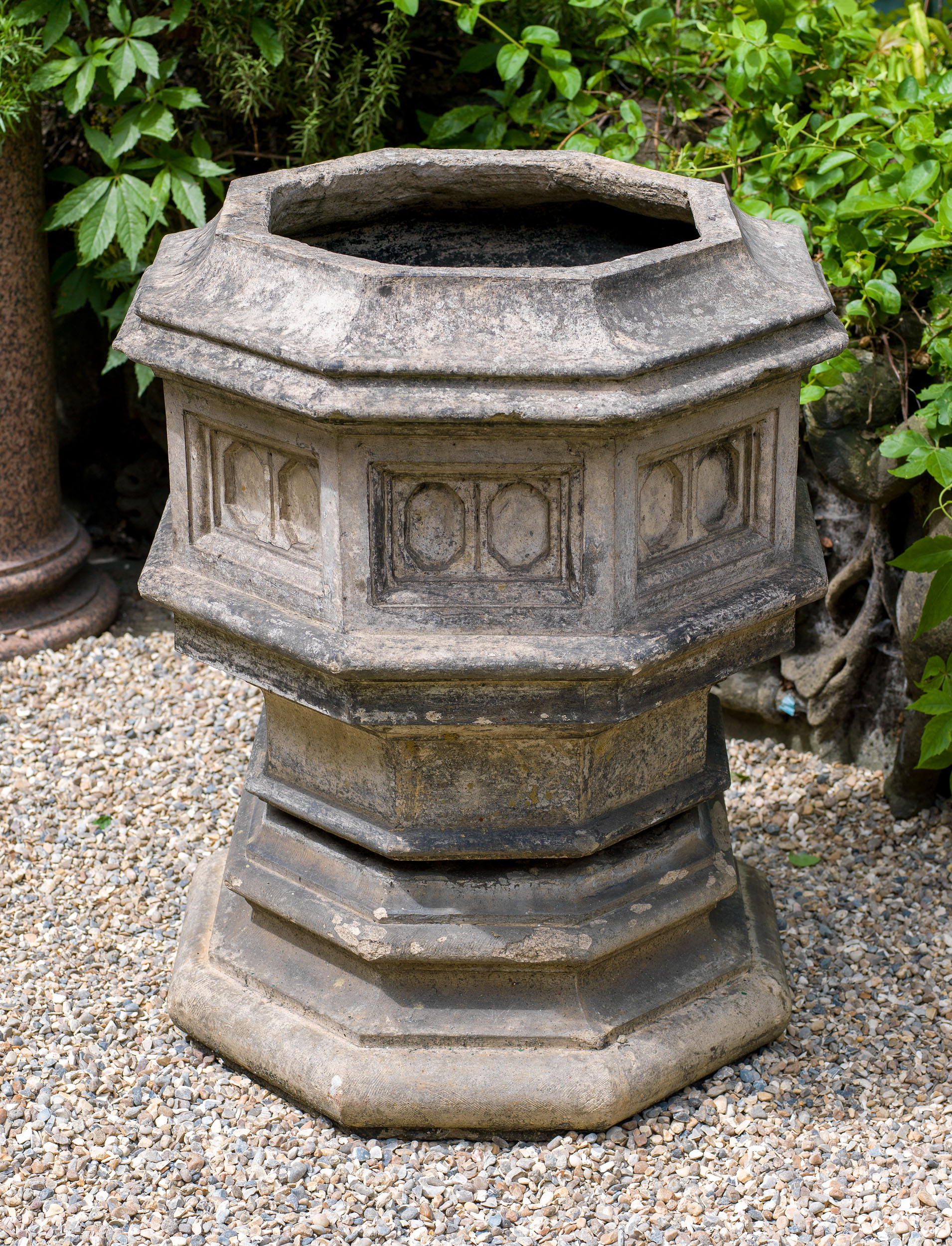 A Gothic Style Octagonal Terracotta Urn
