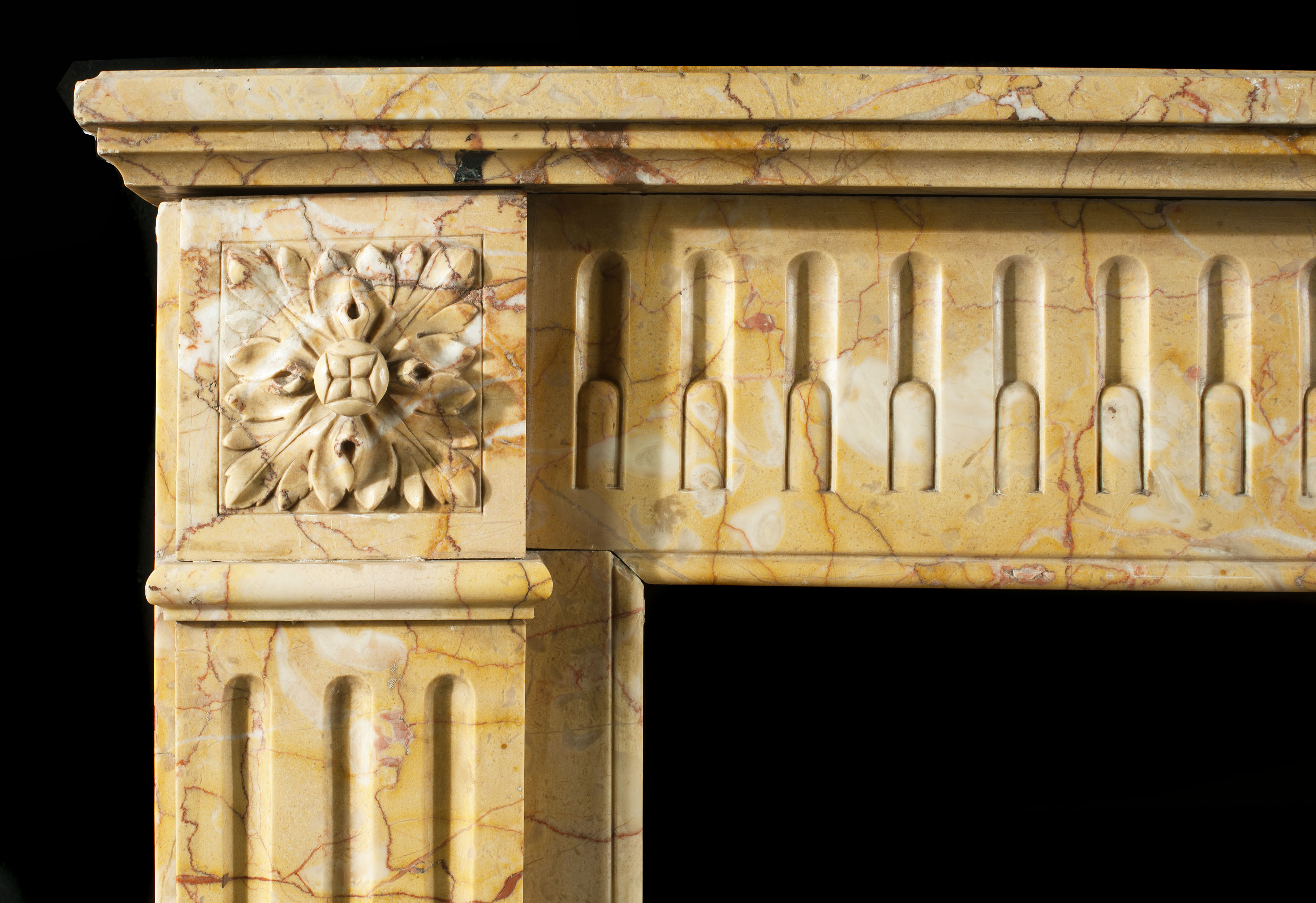 French Regency style marble  fireplace mantel  
