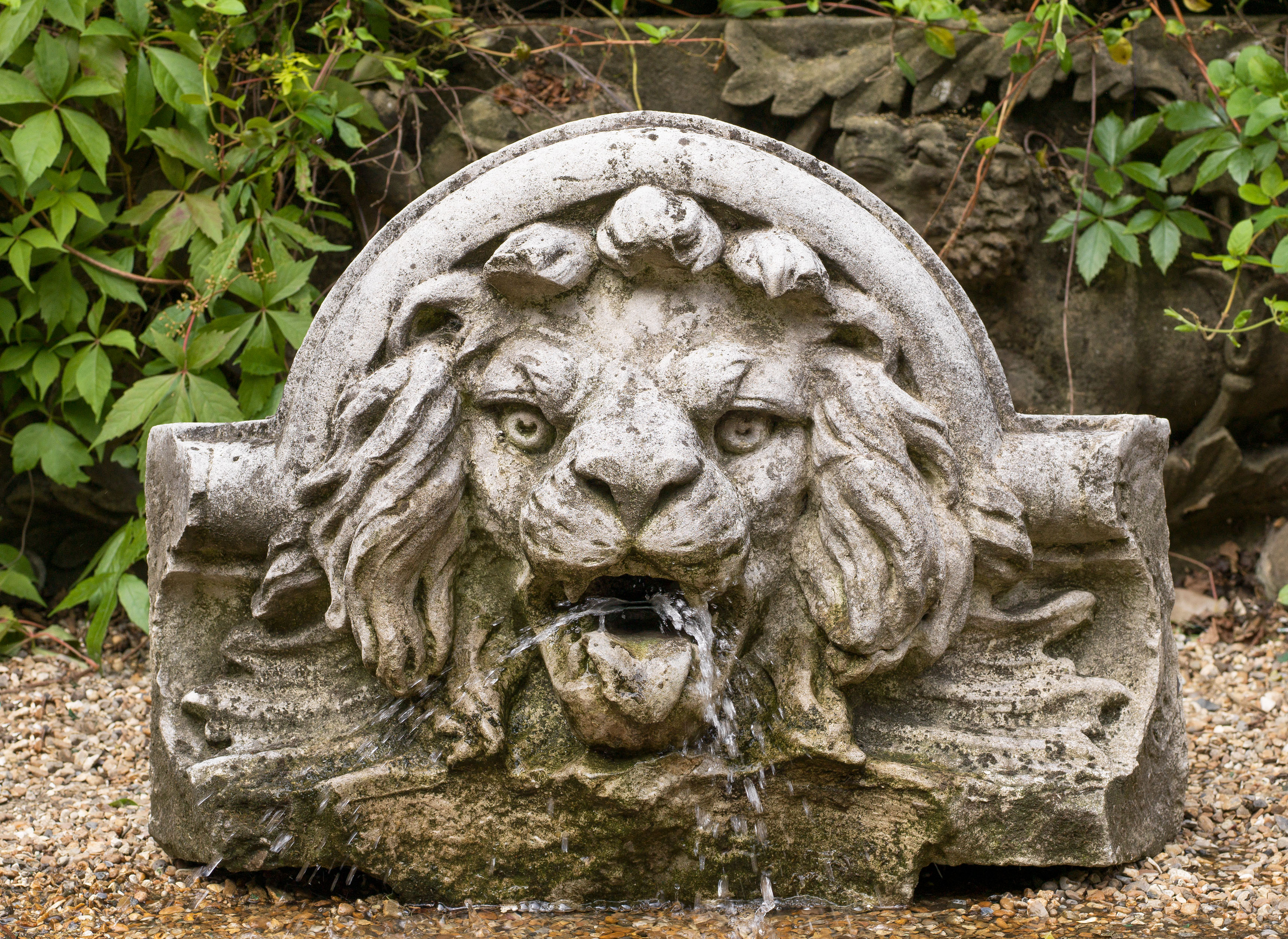 A Victorian Portland Stone Lion Fountain Head