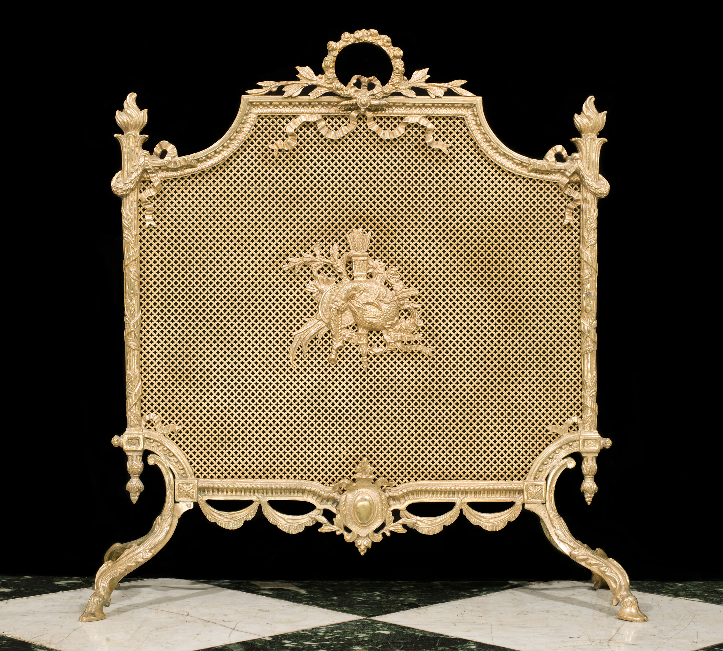 Gilt & Brass Louis XVI Style Fire Screen  
