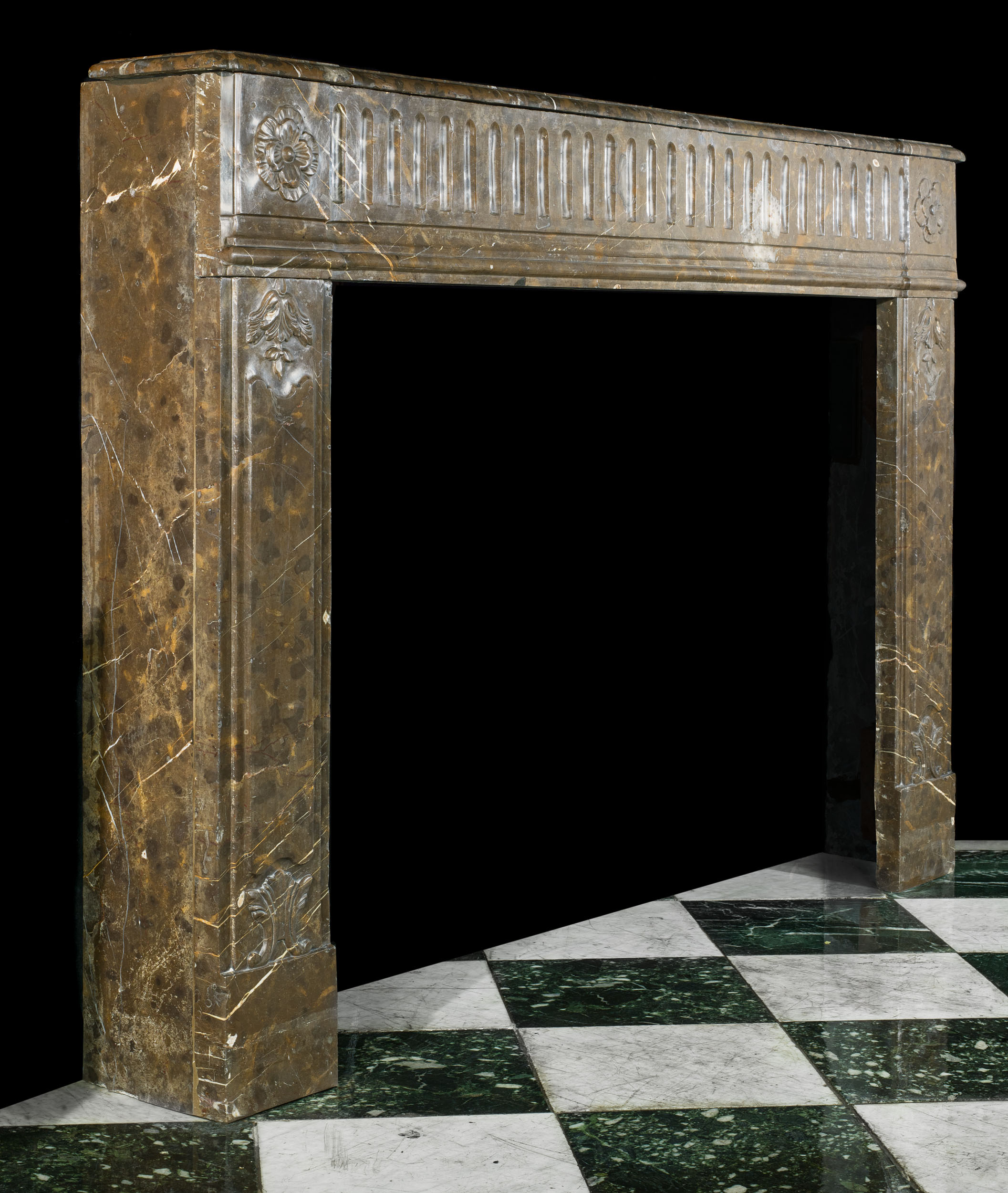 A Louis XVI Marble Fireplace Mantel