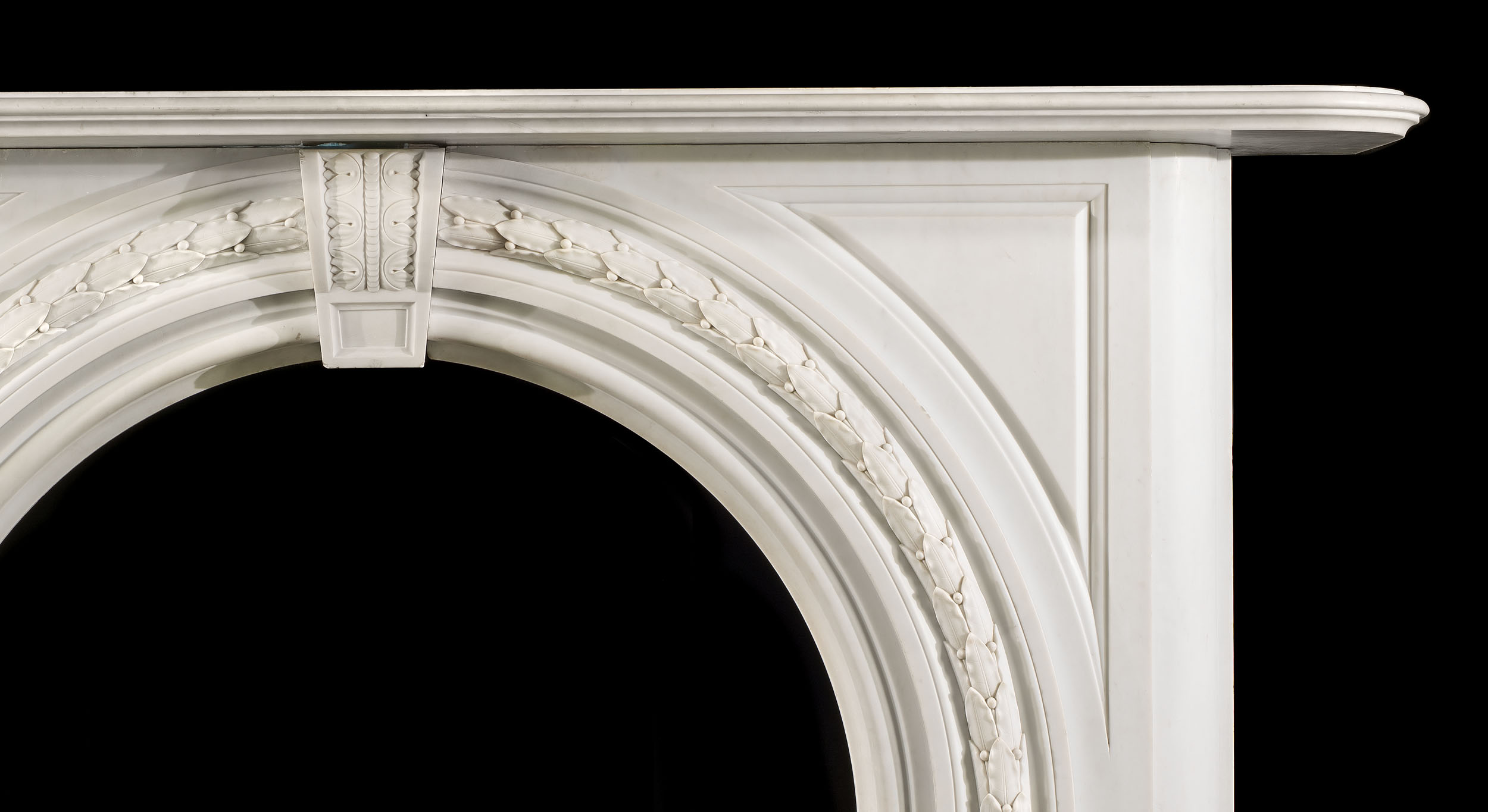  A Large Victorian Arched Marble Fireplace