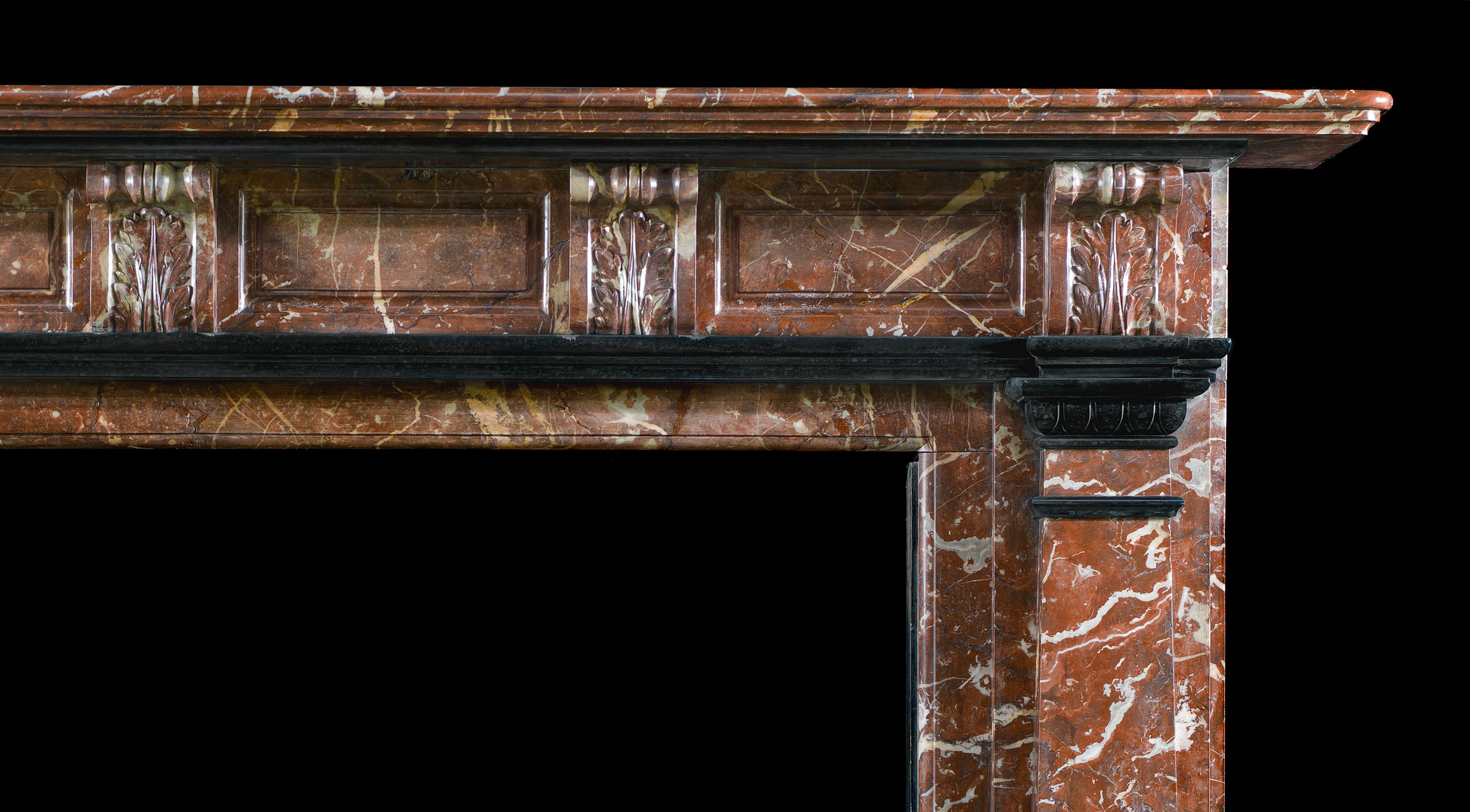 A Rouge Royal Marble Antique Fire Surround