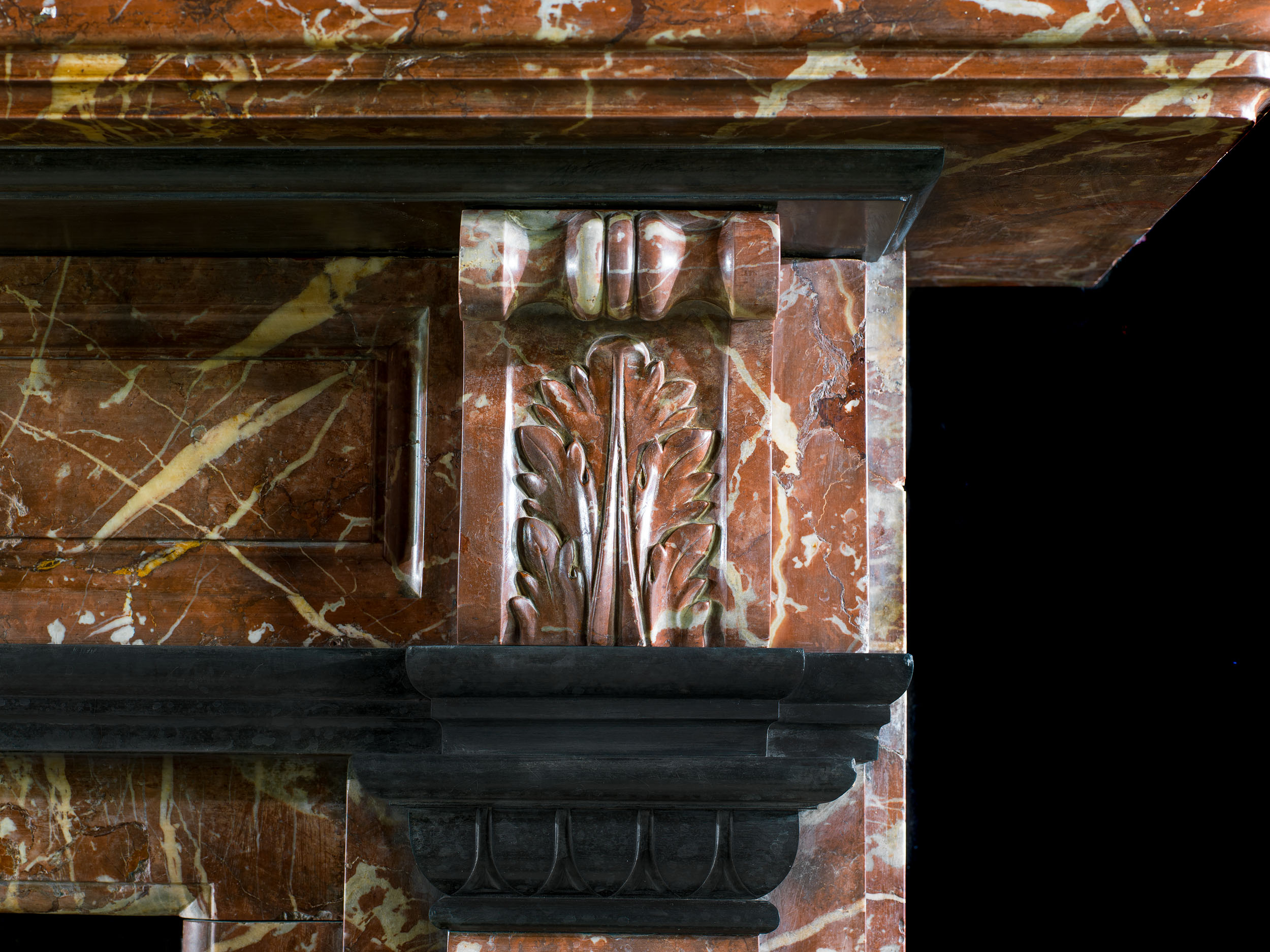 A Rouge Royal Marble Antique Fire Surround