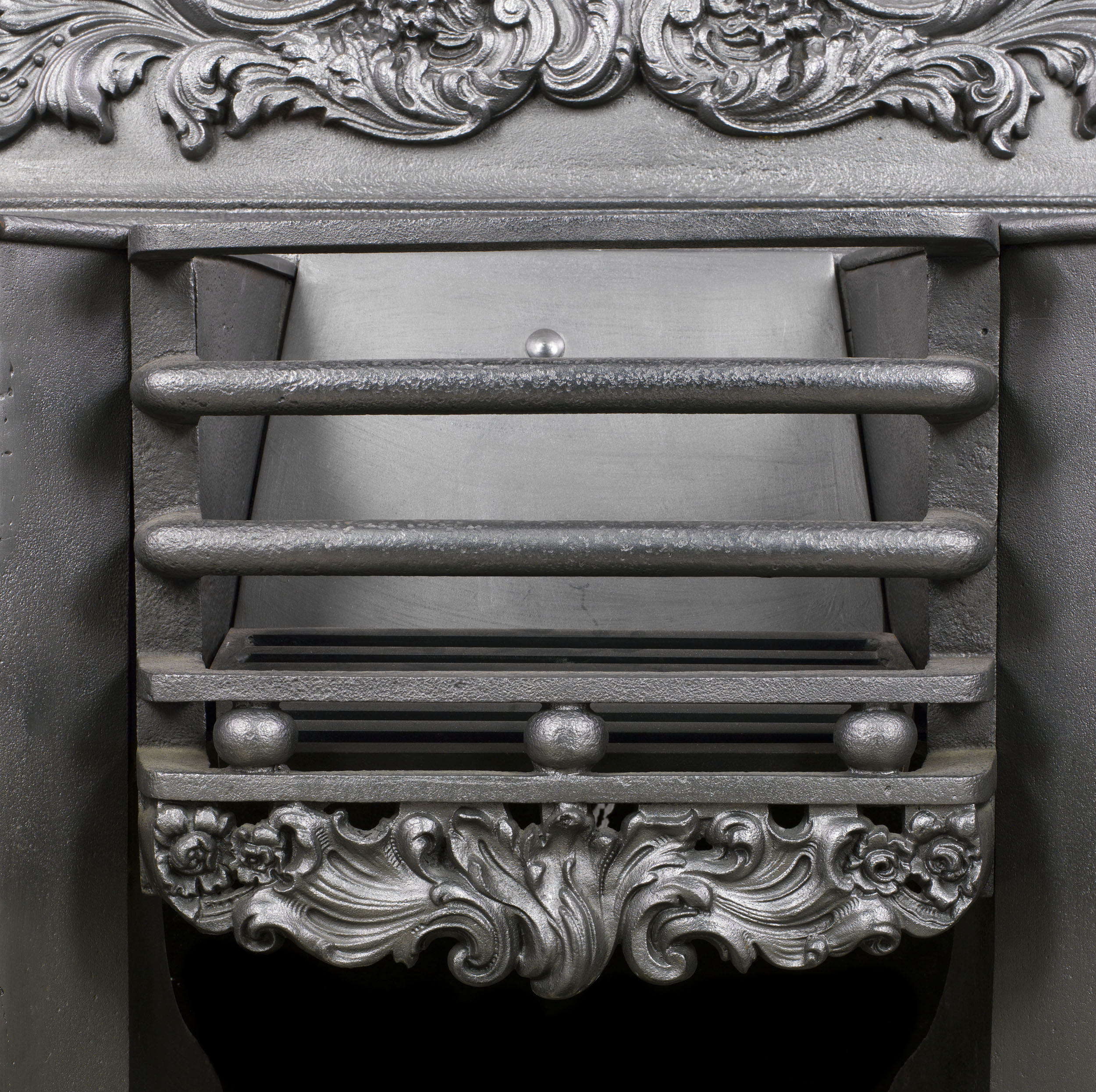 An Ornate Victorian Cast Iron Hob Grate