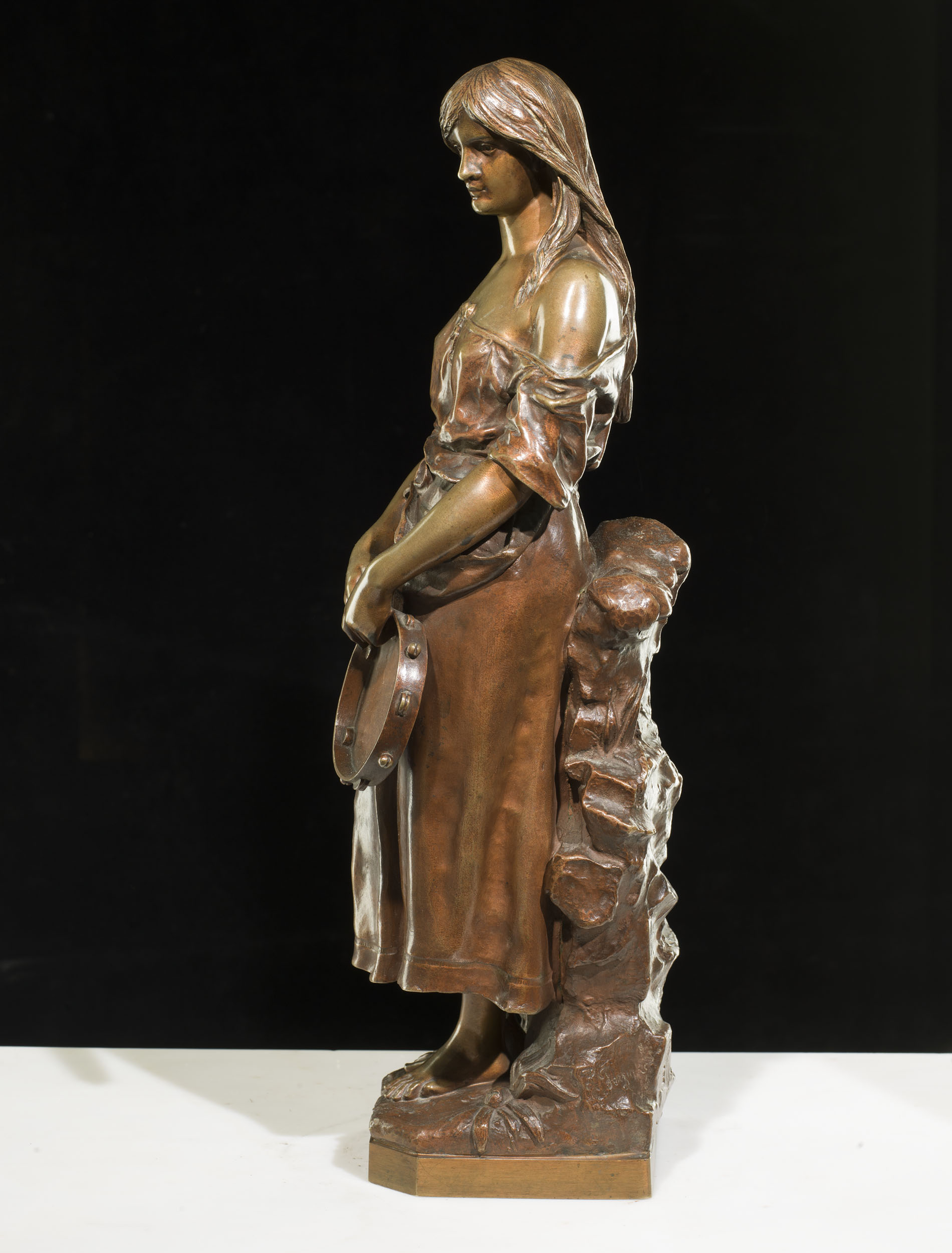 A Charming  Bronze Model of a Gypsy Maiden