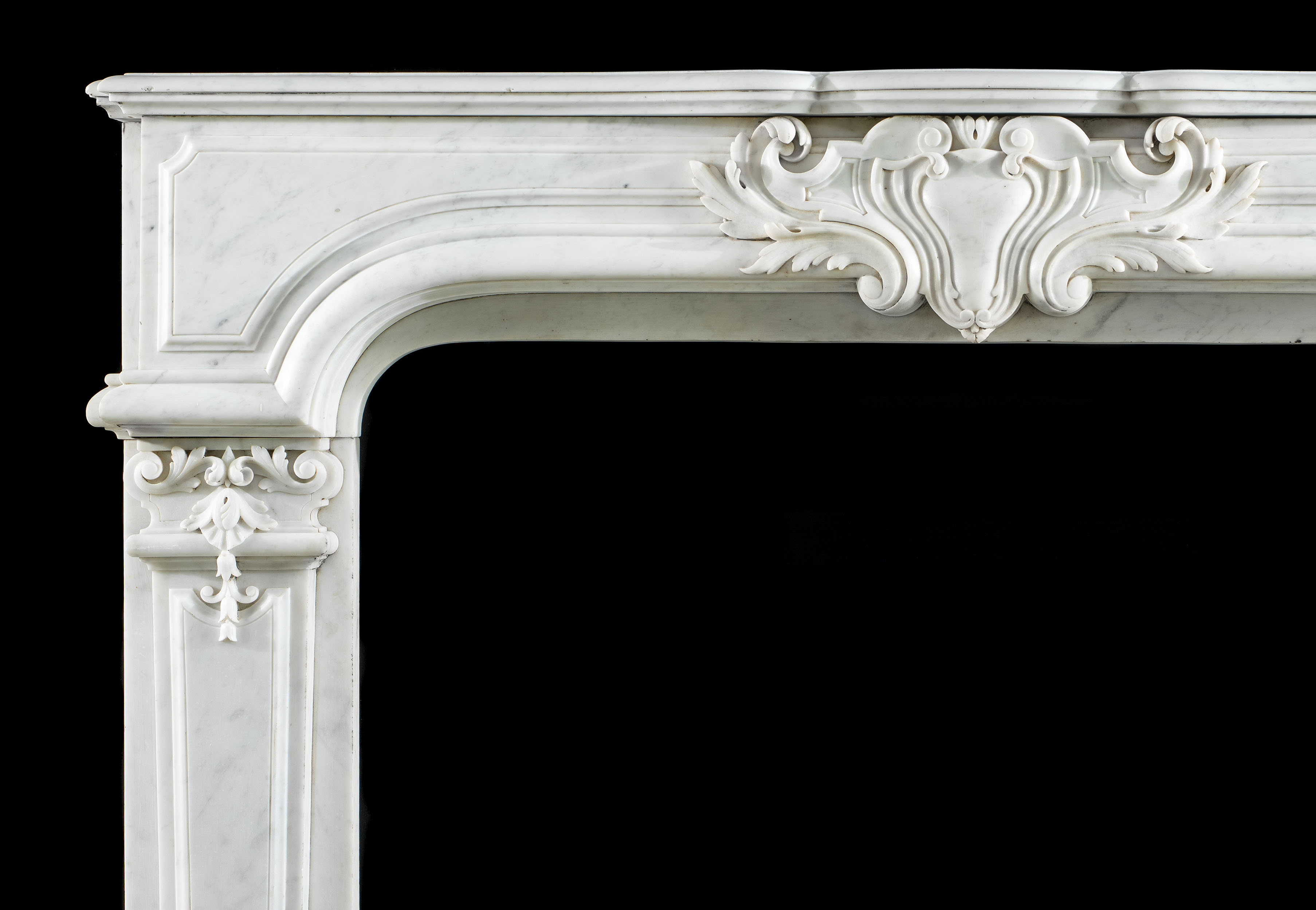 A French Louis XVI  Marble Fireplace Mantel 