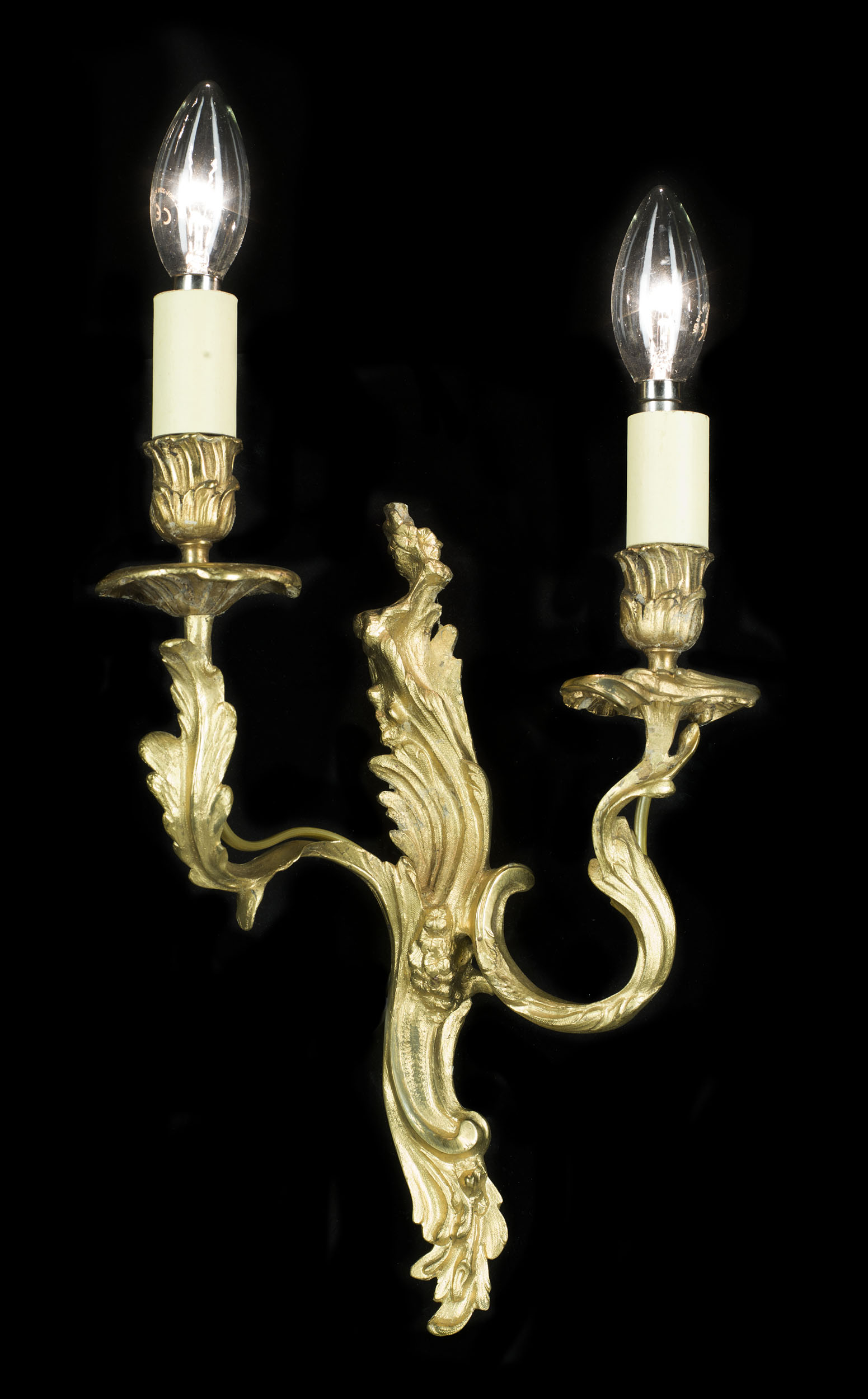 A Rococo Style Set of Two Branch Wall Lights