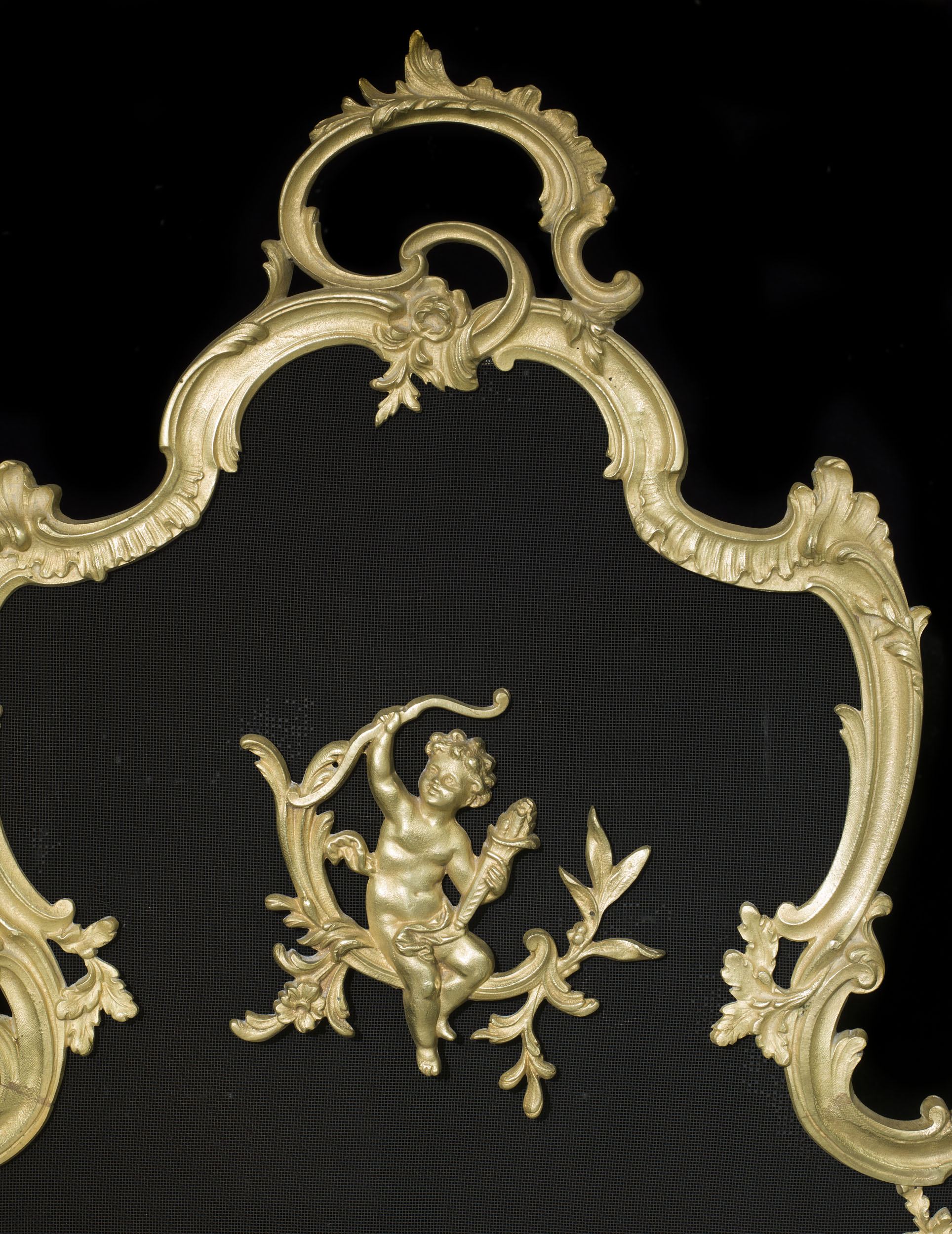 French Rococo Style Bronze Fire Screen