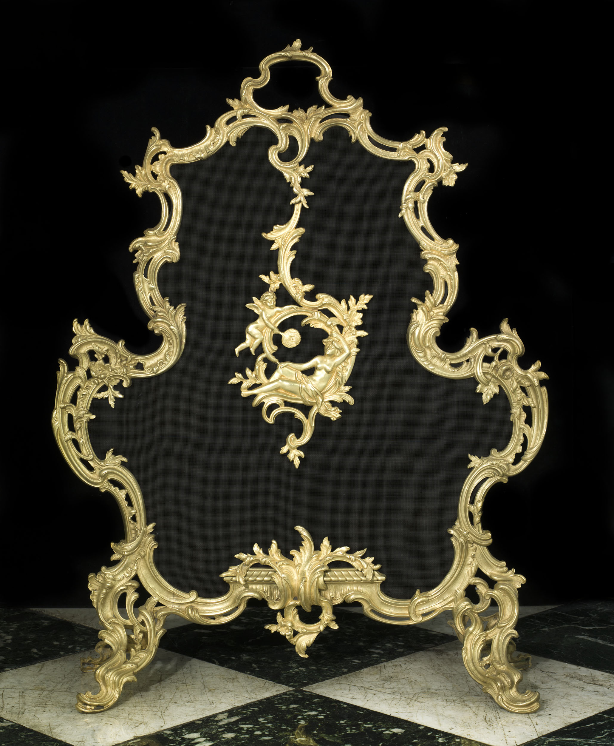 A Large Gilt Rococo Style Fire Screen