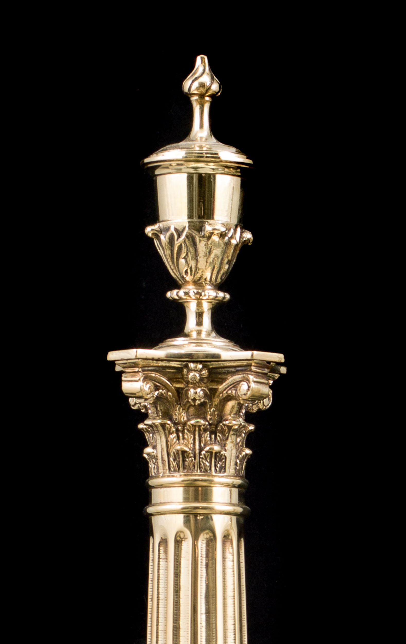 A Pair of Georgian Style Brass Andirons