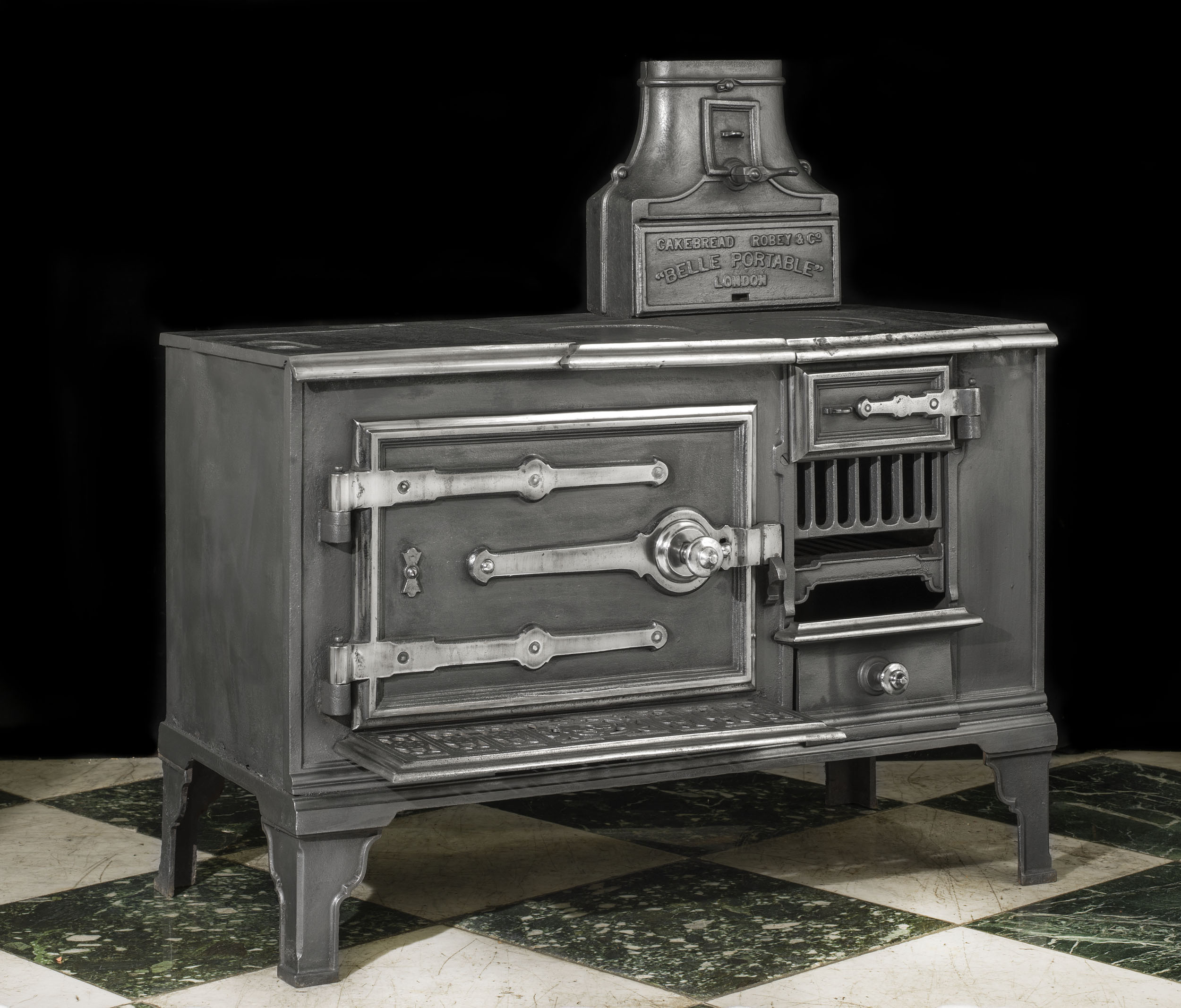 A Portable Victorian Cast Iron Kitchen Range